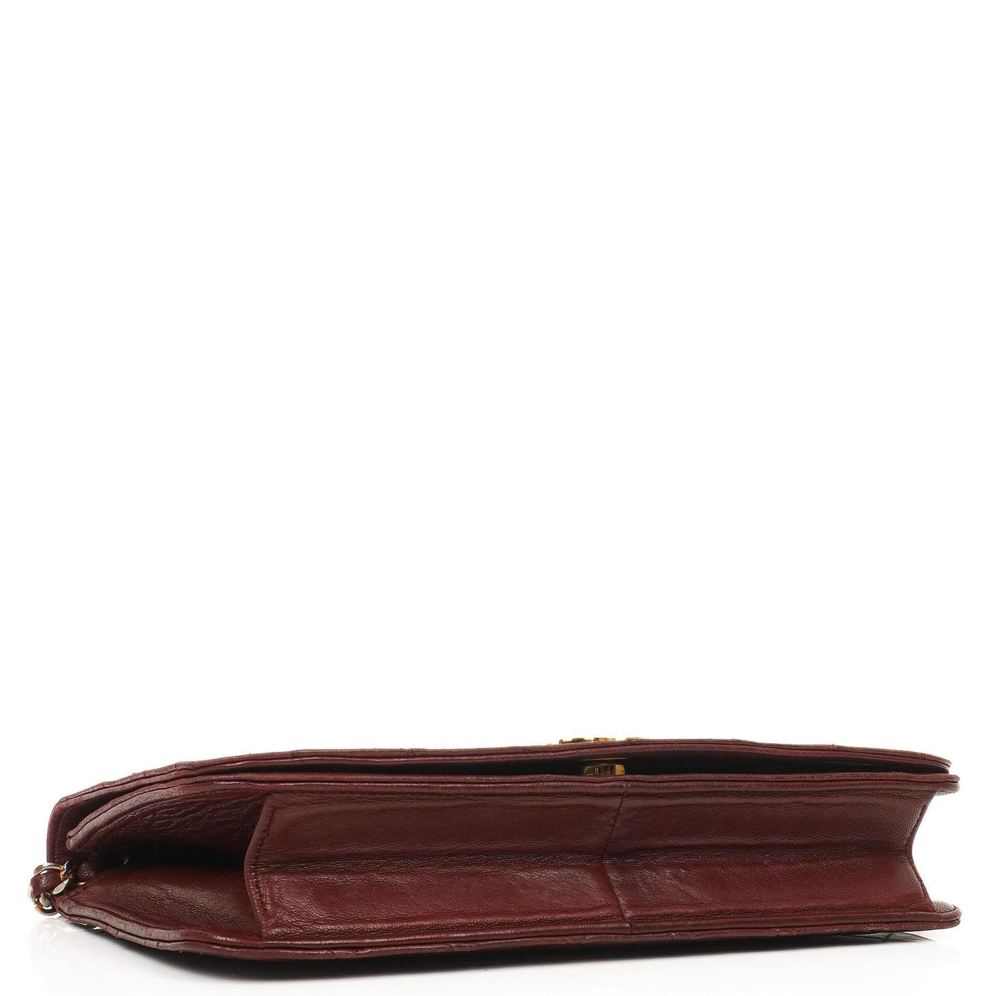 Chanel Classic Burgundy Quilted Lambskin Full Flap Bag With 24K Gold-Plated Hardware