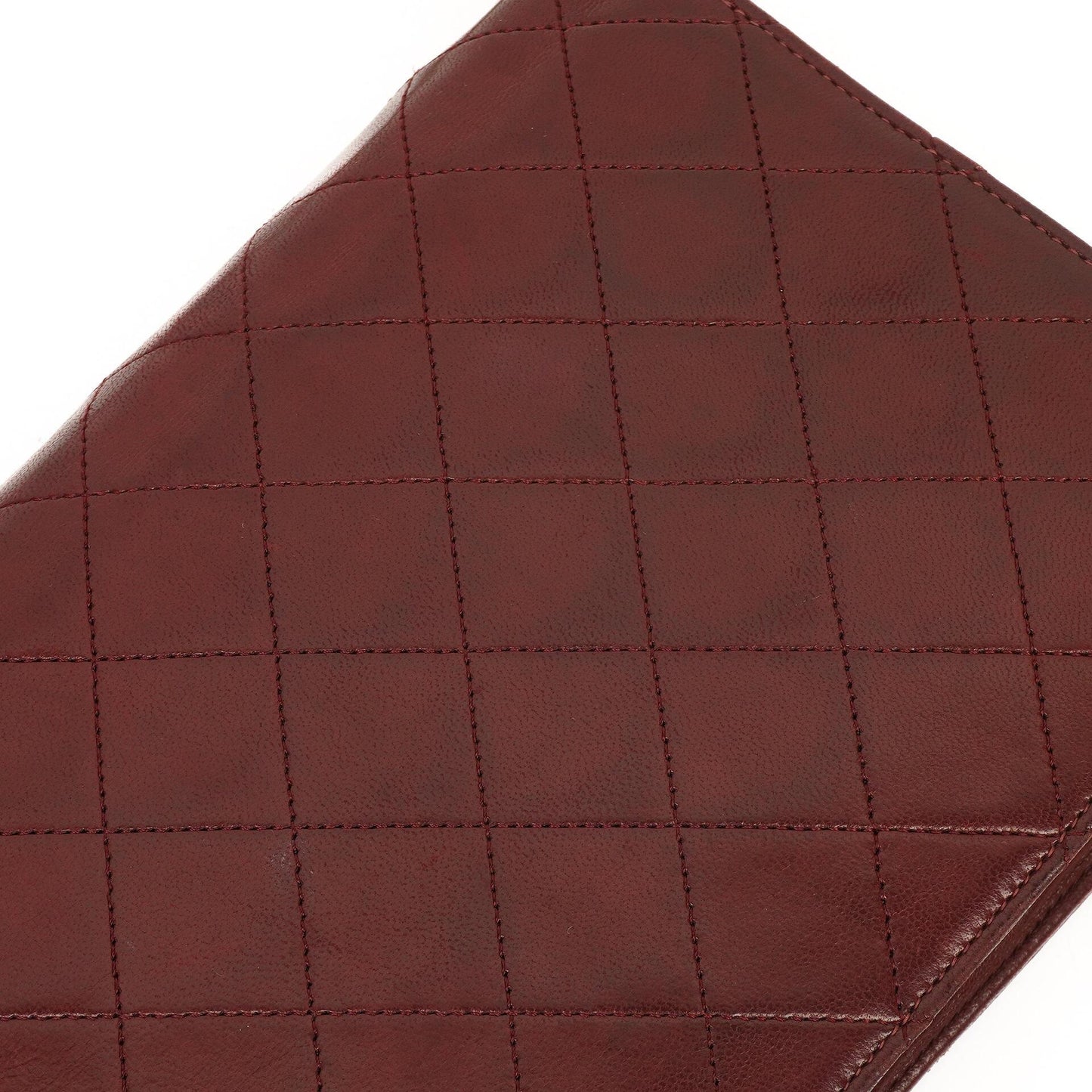 Chanel Classic Burgundy Quilted Lambskin Full Flap Bag With 24K Gold-Plated Hardware