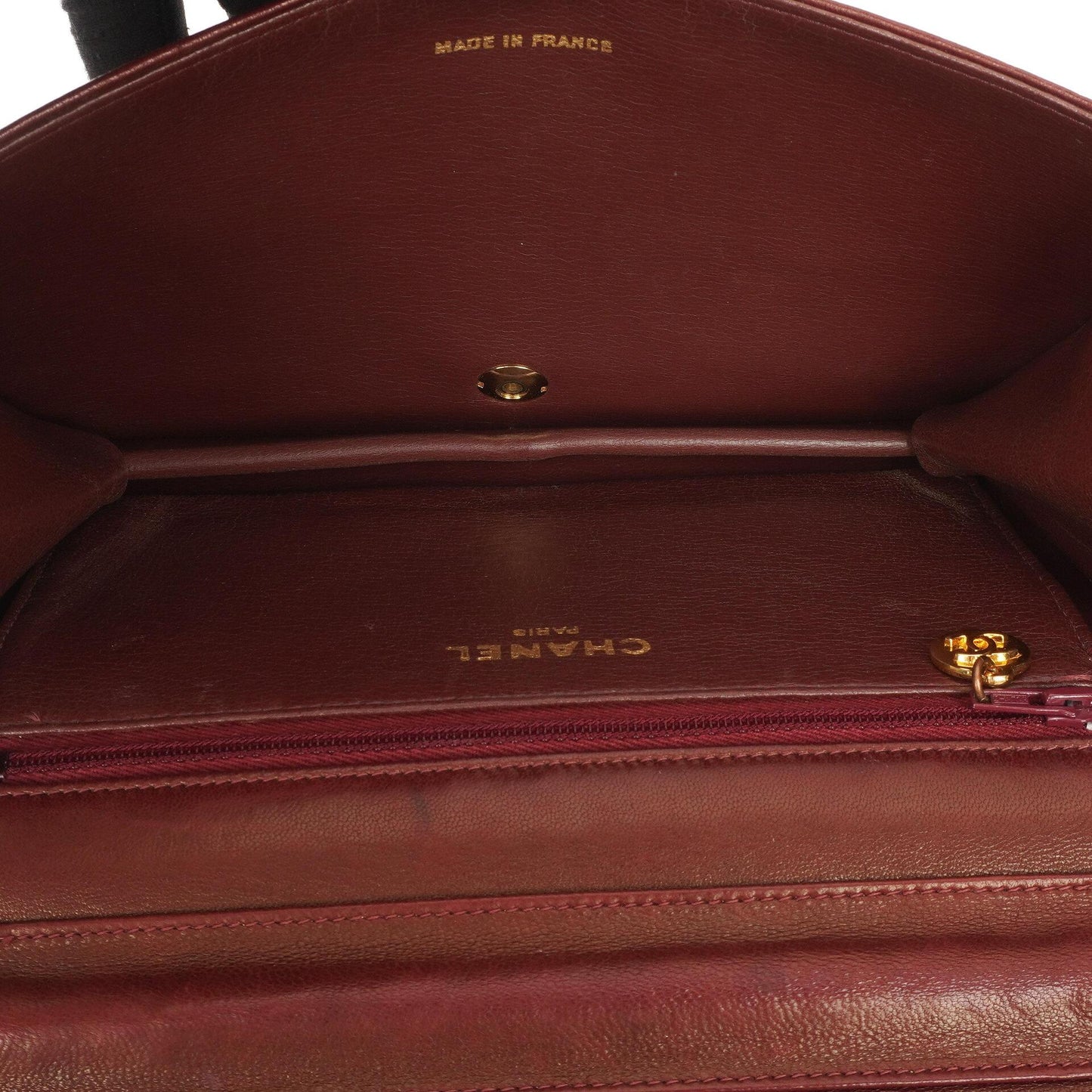 Chanel Classic Burgundy Quilted Lambskin Full Flap Bag With 24K Gold-Plated Hardware