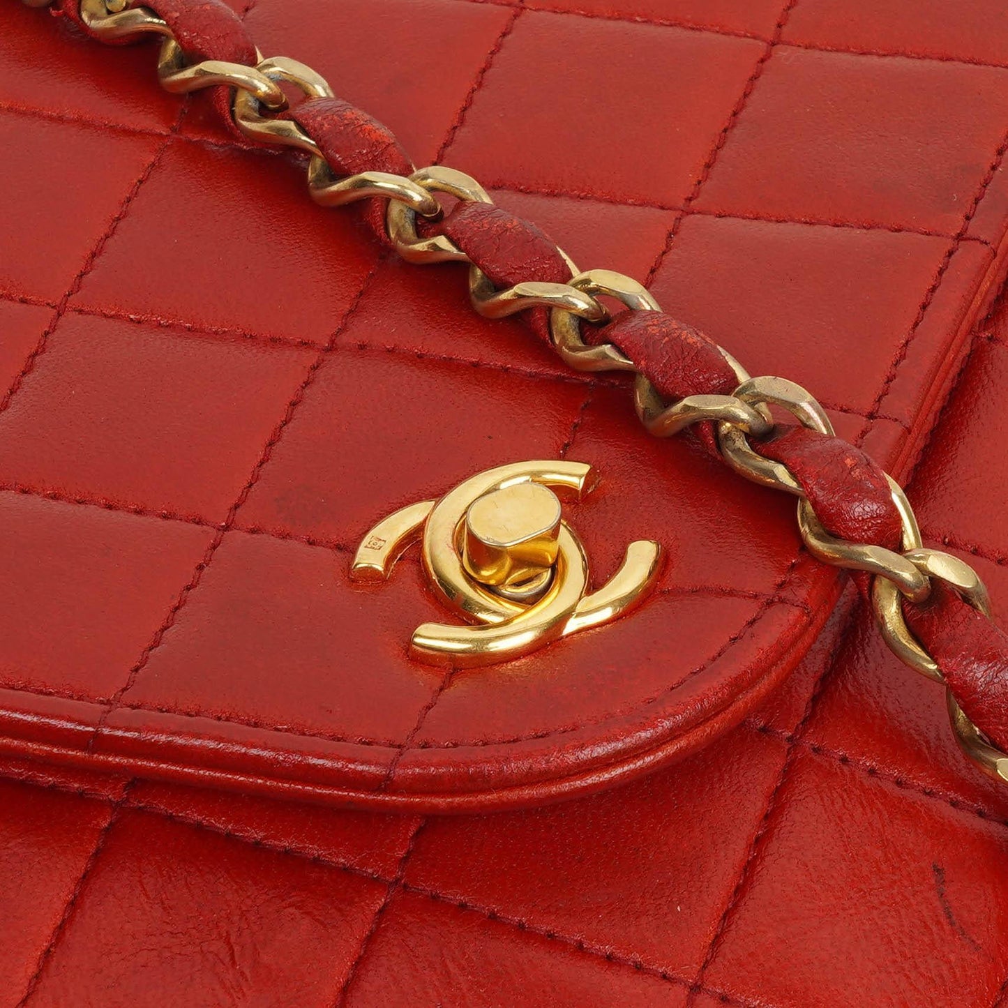 Chanel Classic Envelope Flap Bag in Red Quilted Lambskin With 24K Gold-Plated Hardware