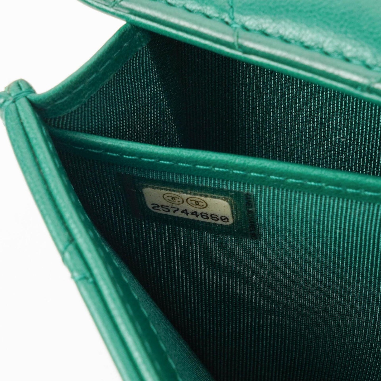 Chanel Classic Flap Long Wallet In Green Quilted Leather