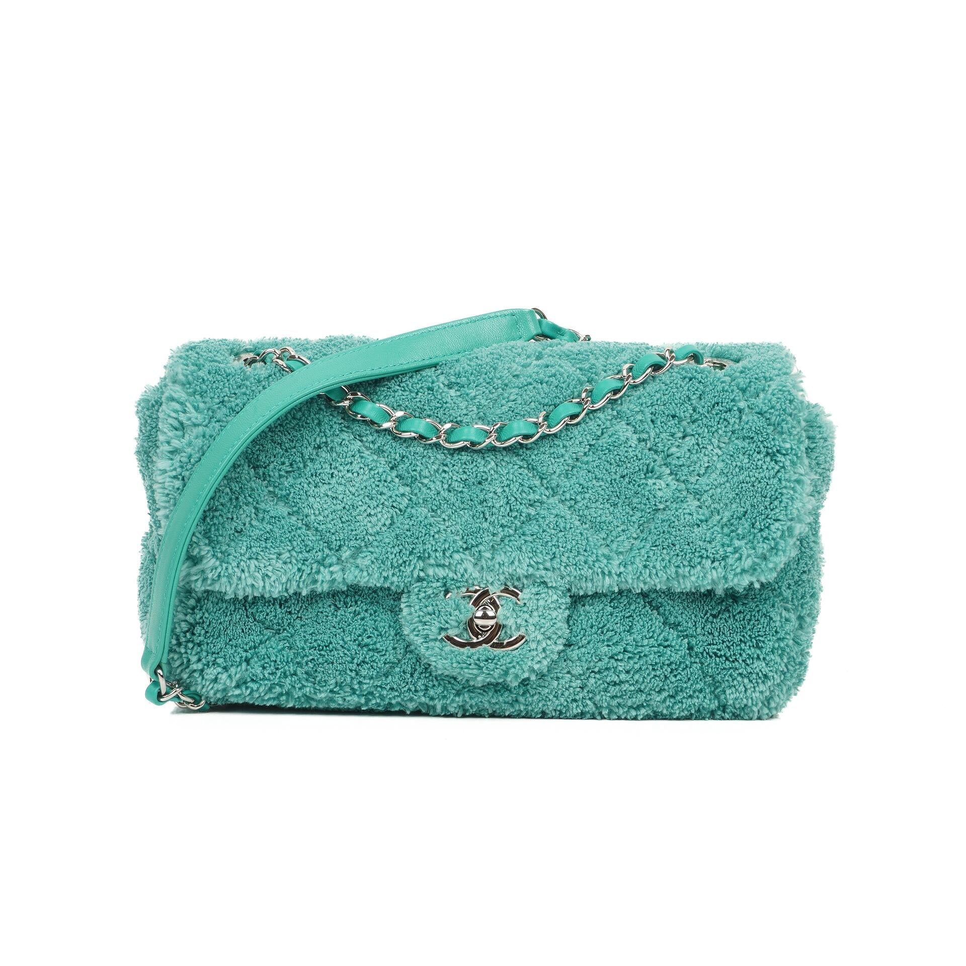 Chanel Classic Flap Turquoise Terry Bag 2019 Collection