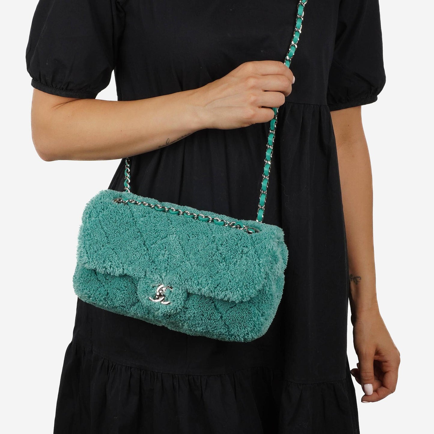Chanel Classic Flap Turquoise Terry Bag 2019 Collection