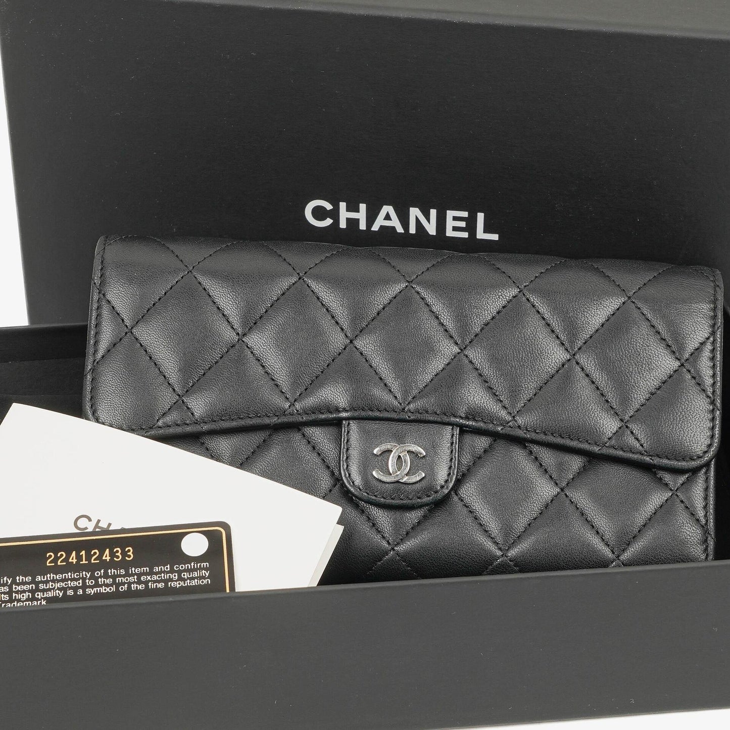 Chanel Classic Flap Wallet Black Quilted Lambskin