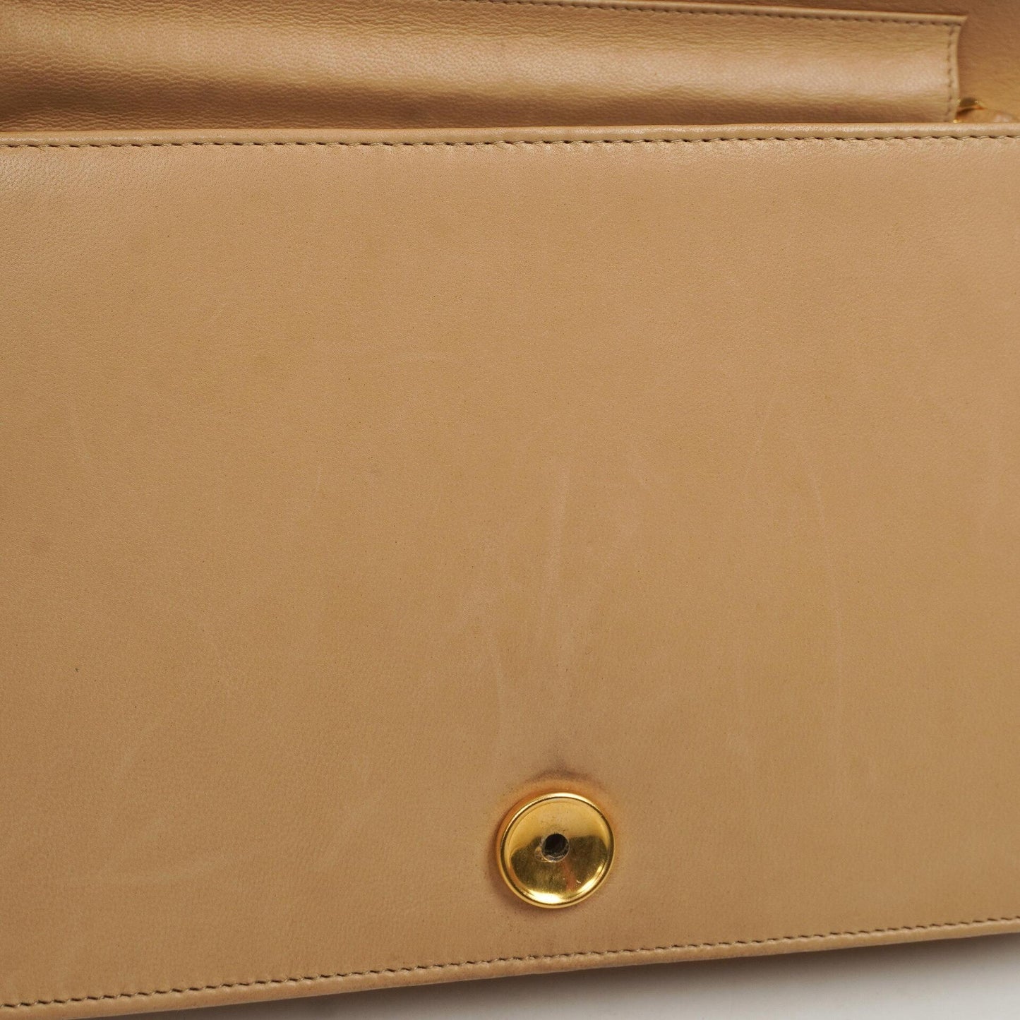 Chanel Classic Full Flap Bag Beige Quilted Lambskin 24K Gold-Plated Hardware