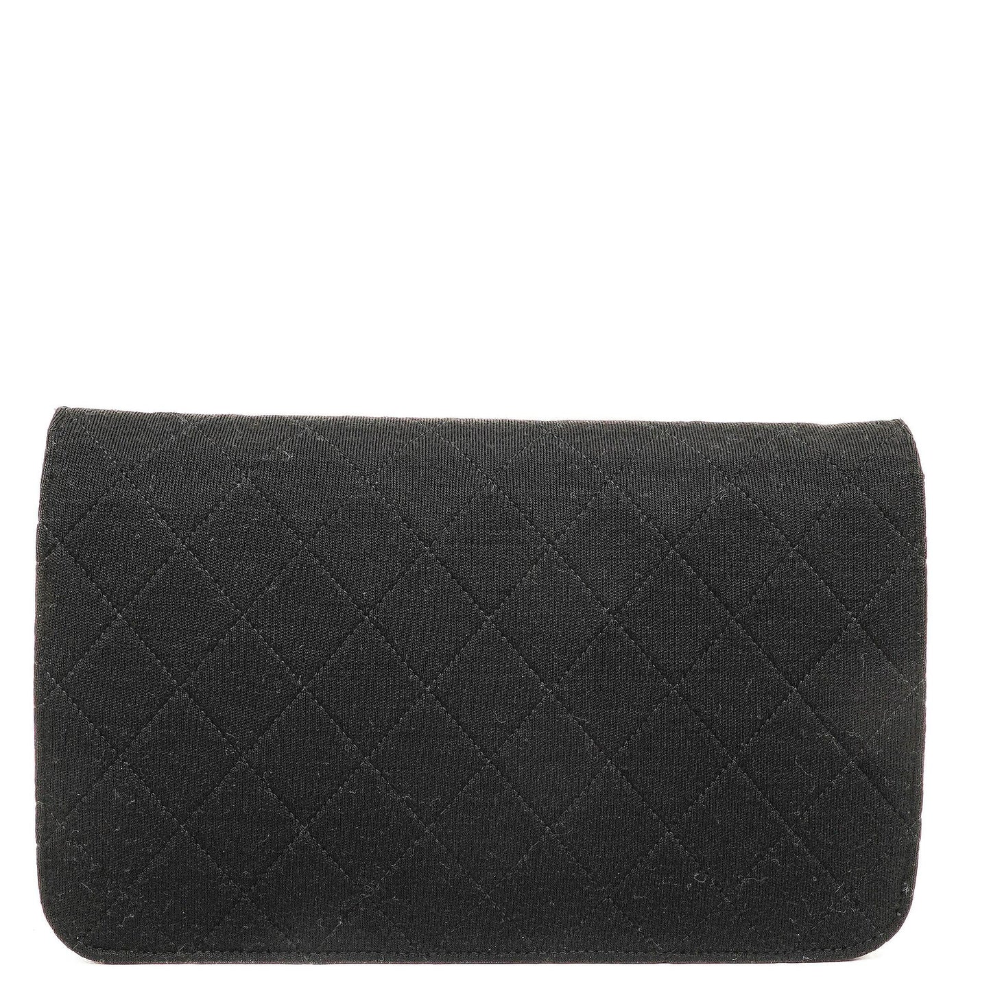 Chanel Classic Full Flap Bag Black Quilted Jersey and Leather, 24K Gold Plated Hardware, 1986-1988