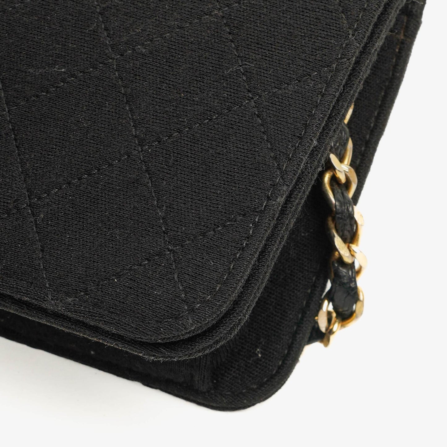 Chanel Classic Full Flap Bag Black Quilted Jersey And Leather 24K Gold-Plated Hardware
