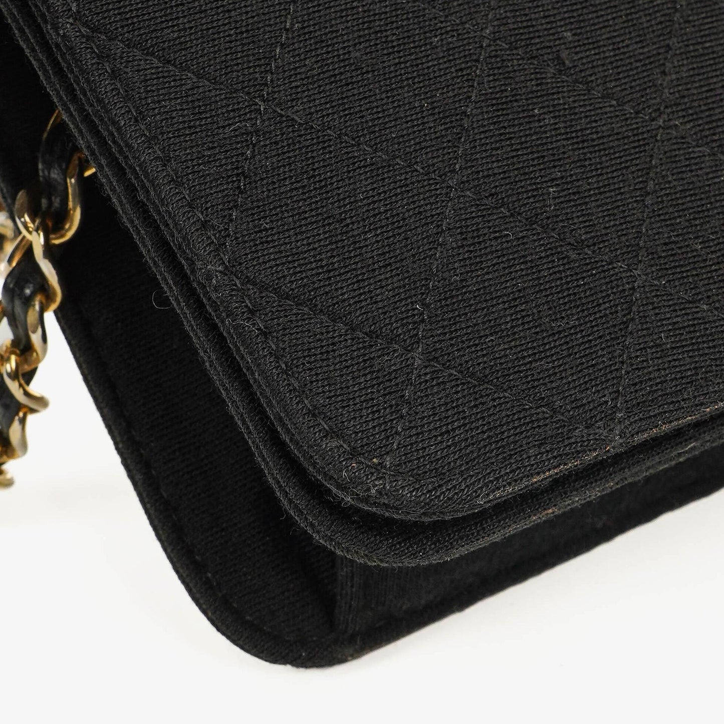 Chanel Classic Full Flap Bag Black Quilted Jersey And Leather 24K Gold-Plated Hardware