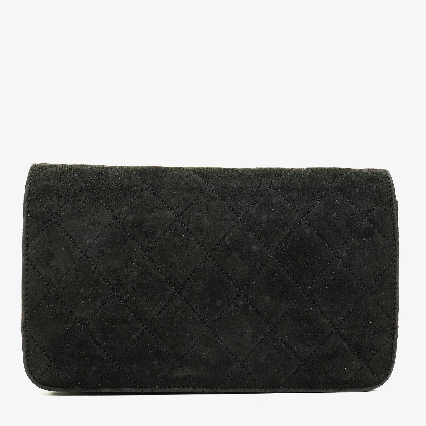 Chanel Classic Full Flap Bag Black Quilted Suede
