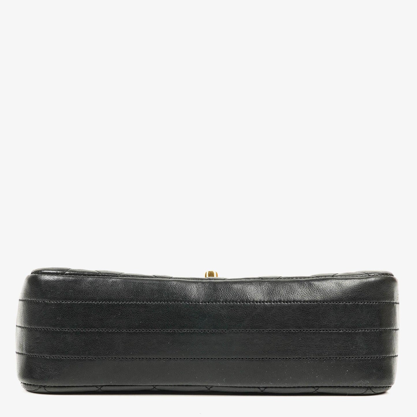 Chanel Classic Half-Moon Single Flap Bag Black Quilted Lambskin With 24K Gold-Plated Hardware