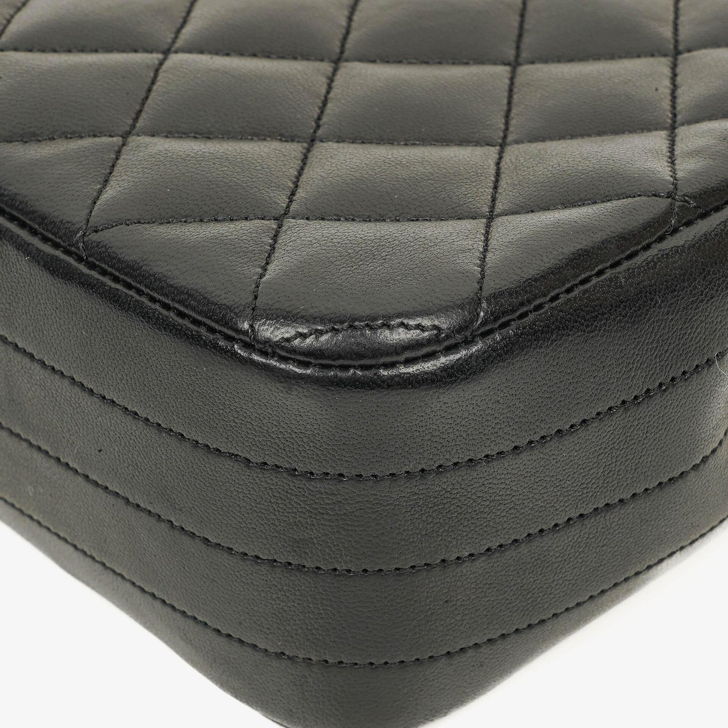 Chanel Classic Half-Moon Single Flap Bag Black Quilted Lambskin With 24K Gold-Plated Hardware