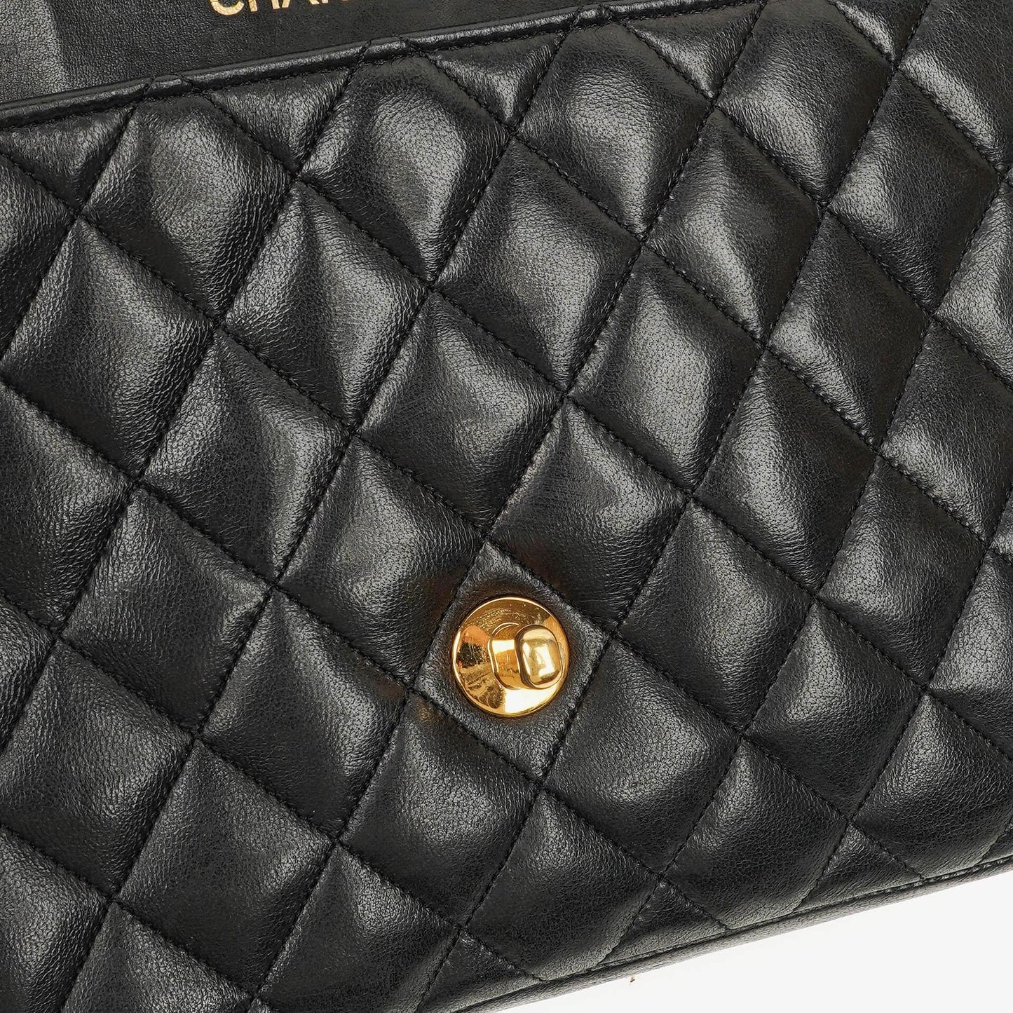 Chanel Classic Half-Moon Single Flap Bag Black Quilted Lambskin With 24K Gold-Plated Hardware