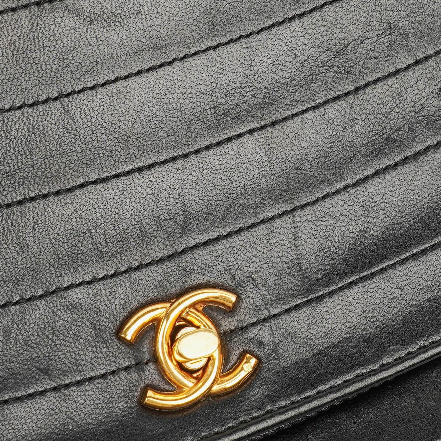 Chanel Classic Lambskin Half Moon Black Flap Bag With 24K Gold-Plated Hardware