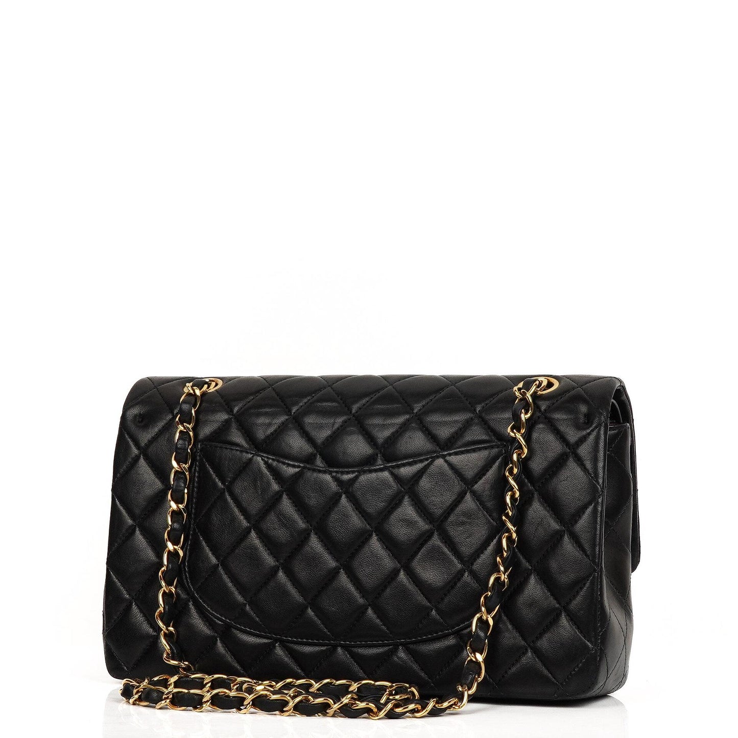 Chanel Classic Medium Double Flap Bag Black Quilted Lambskin 24K Gold-Plated Hardware