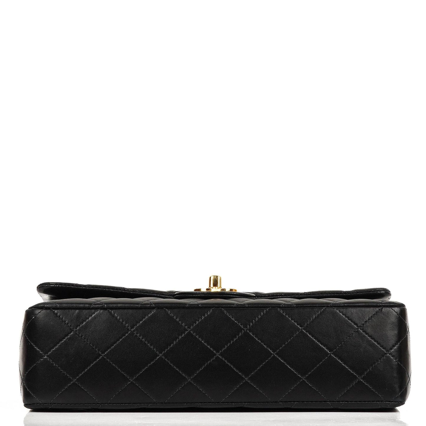 Chanel Classic Medium Double Flap Bag Black Quilted Lambskin 24K Gold-Plated Hardware