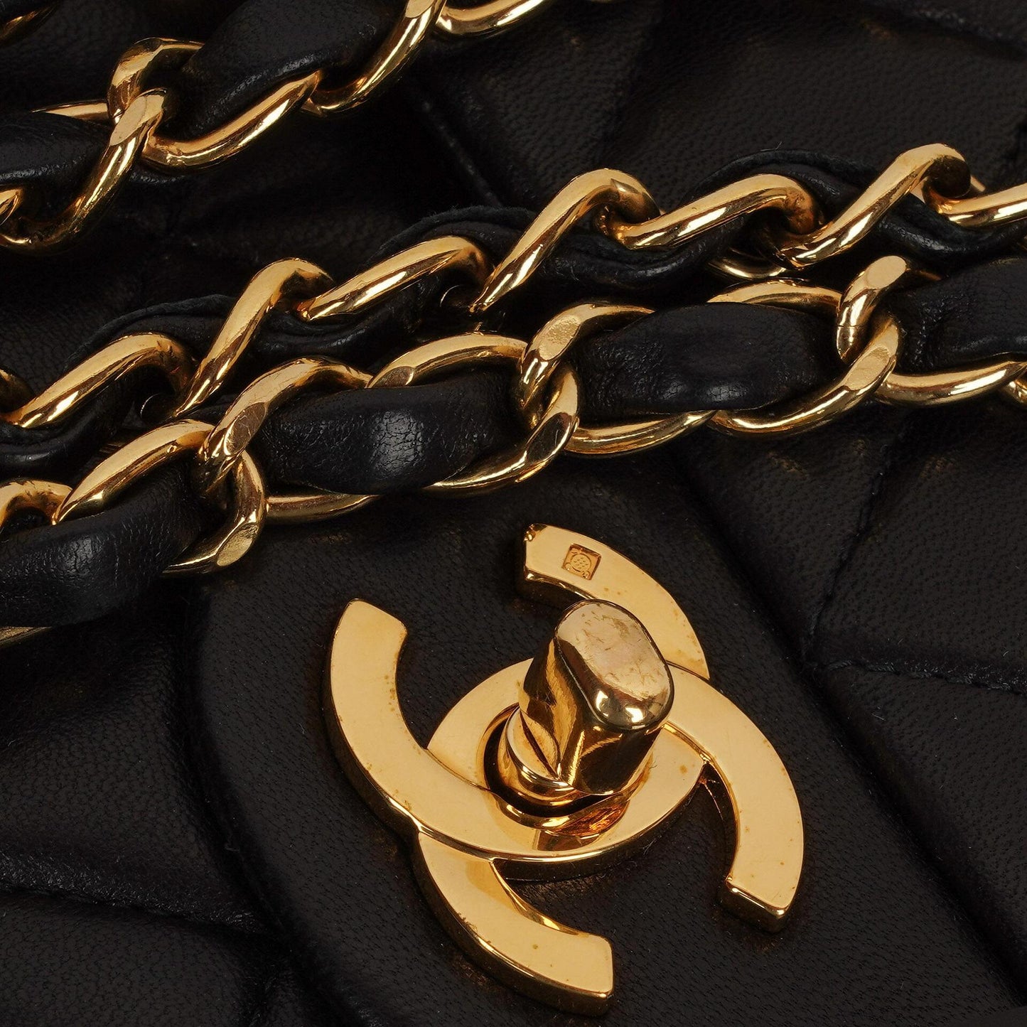Chanel Classic Medium Double Flap Bag Black Quilted Lambskin 24K Gold-Plated Hardware