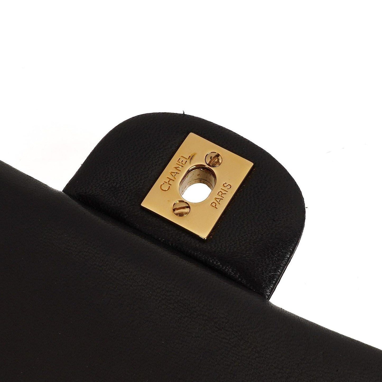 Chanel Classic Medium Double Flap Bag Black Quilted Lambskin 24K Gold-Plated Hardware