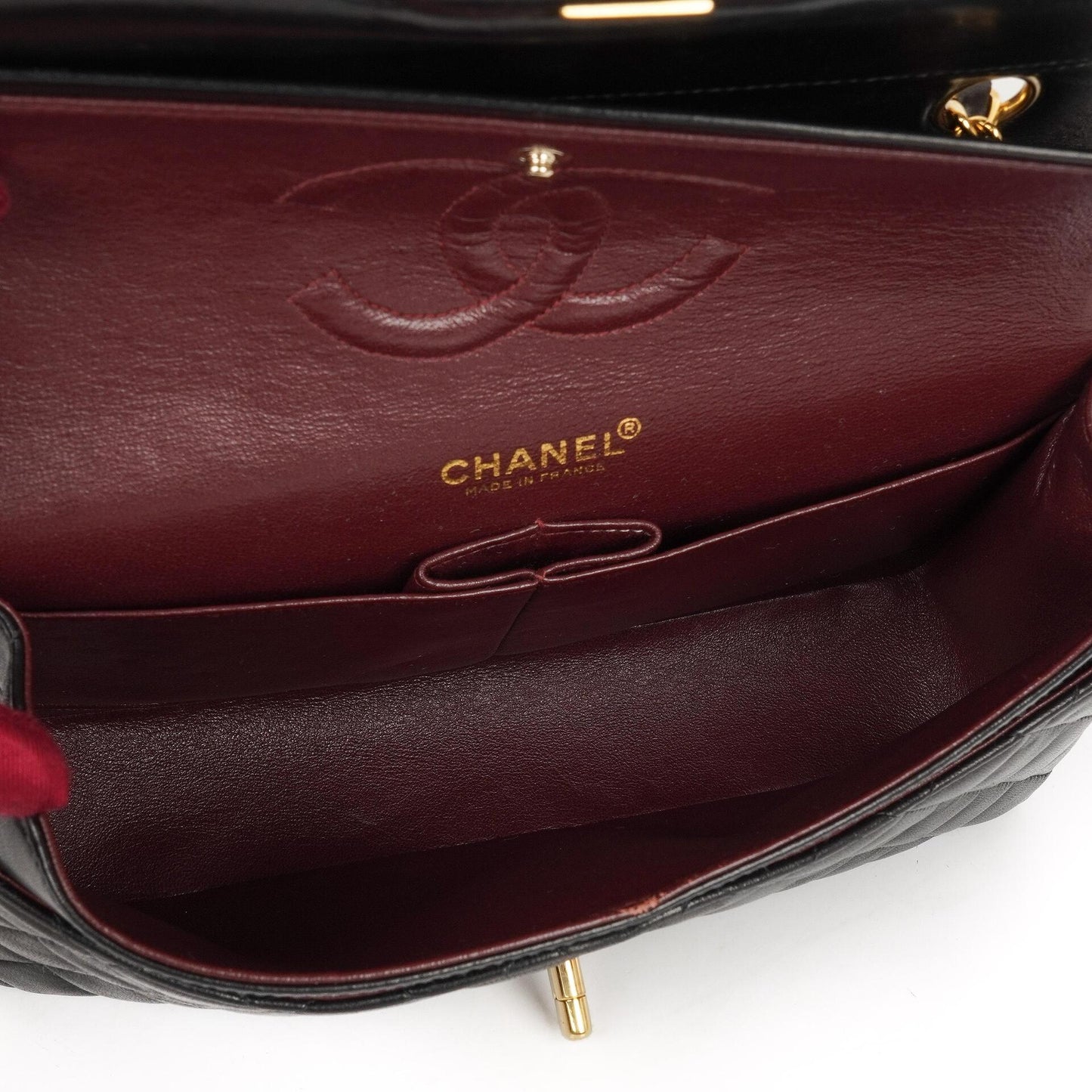 Chanel Classic Medium Double Flap Bag Black Quilted Lambskin 24K Gold-Plated Hardware
