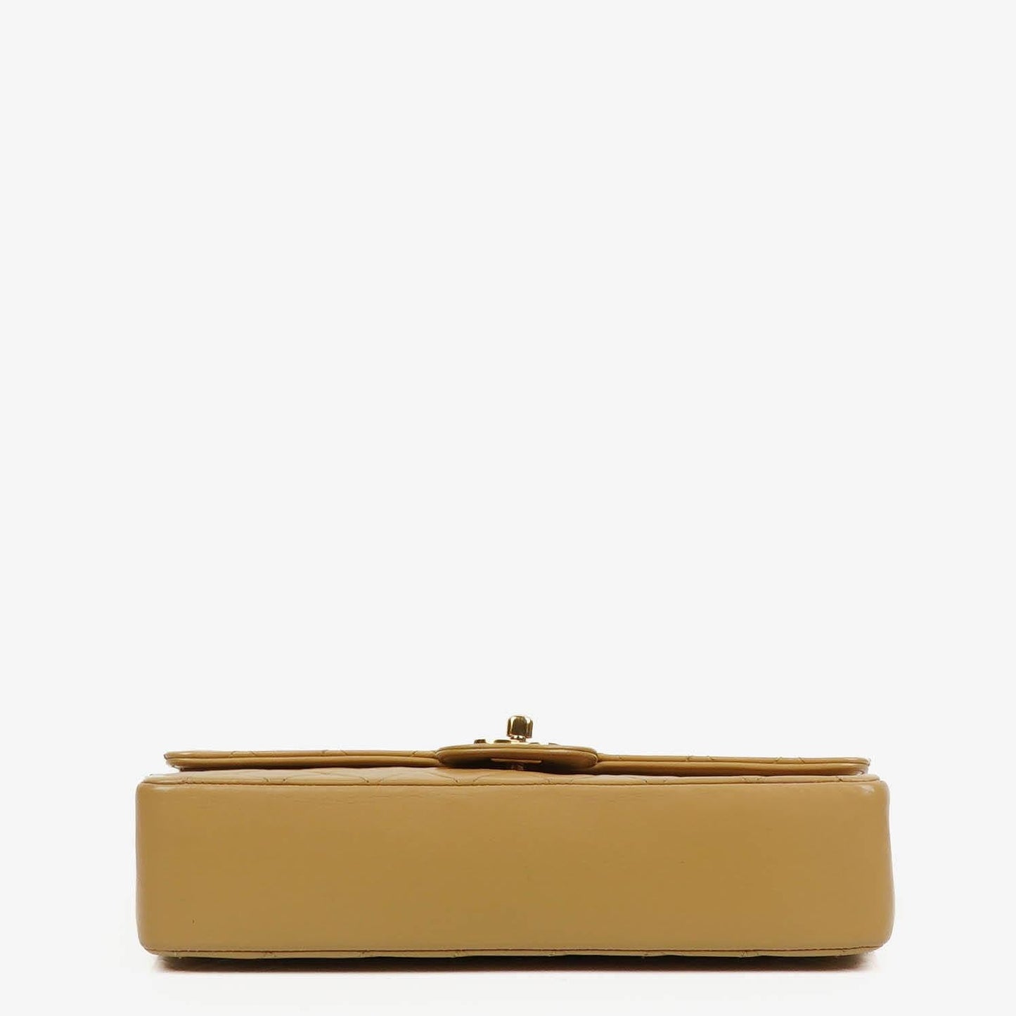 Chanel Classic Medium Double Flap Bag In Beige Quilted Lambskin And 24K Gold-Plated Hardware