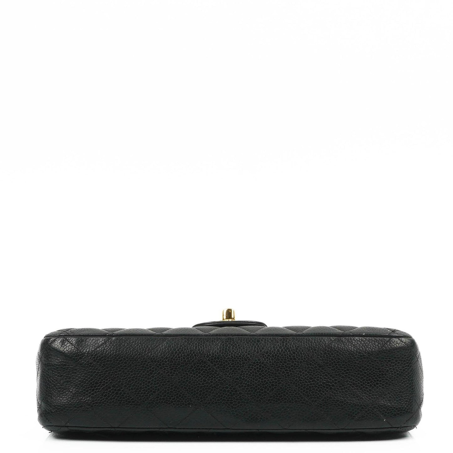 Chanel Classic Medium Double Flap Bag In Black Quilted Caviar Leather With 24K Gold-Plated Hardware