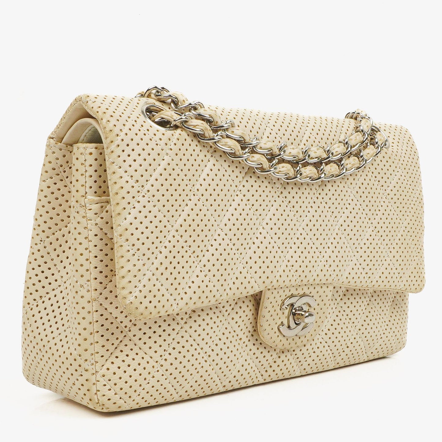 Chanel Classic Medium Perforated Quilted Lambskin Double Flap Bag