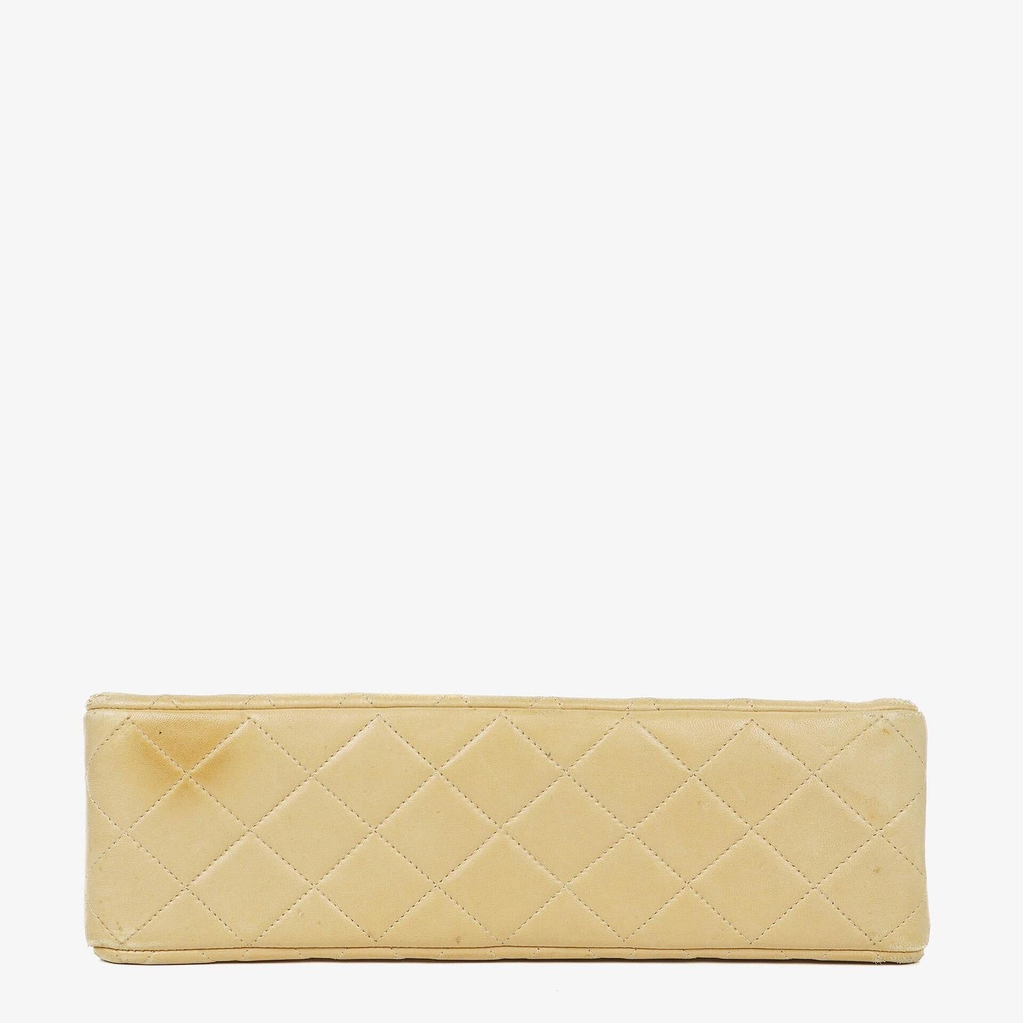 Chanel Classic Medium Single Flap Bag Beige Quilted Leather With Gold & Silver Tone Combo Hardware