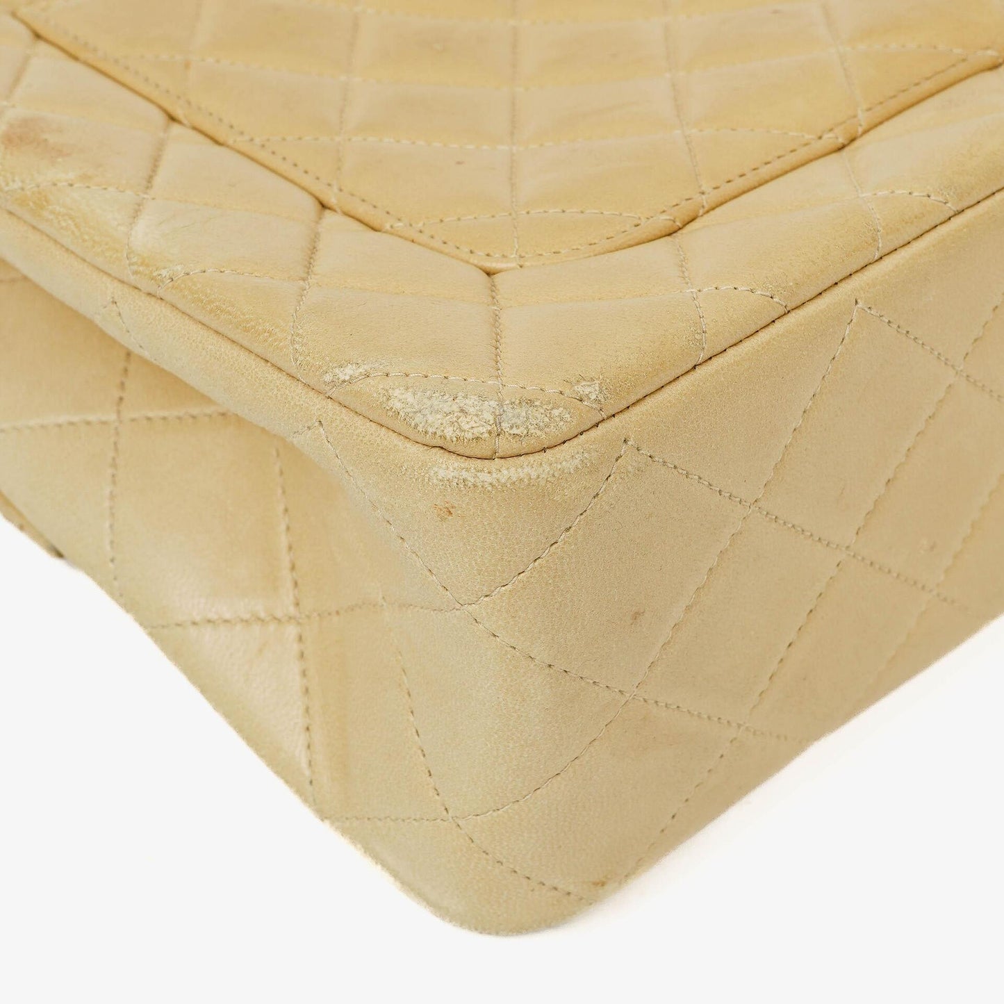 Chanel Classic Medium Single Flap Bag Beige Quilted Leather With Gold & Silver Tone Combo Hardware
