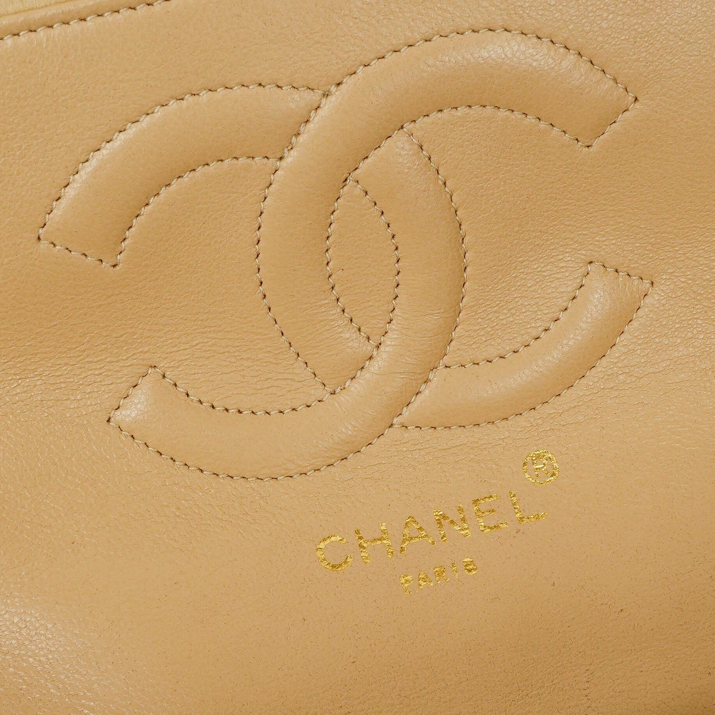 Chanel Classic Medium Single Flap Bag Beige Quilted Leather With Gold & Silver Tone Combo Hardware