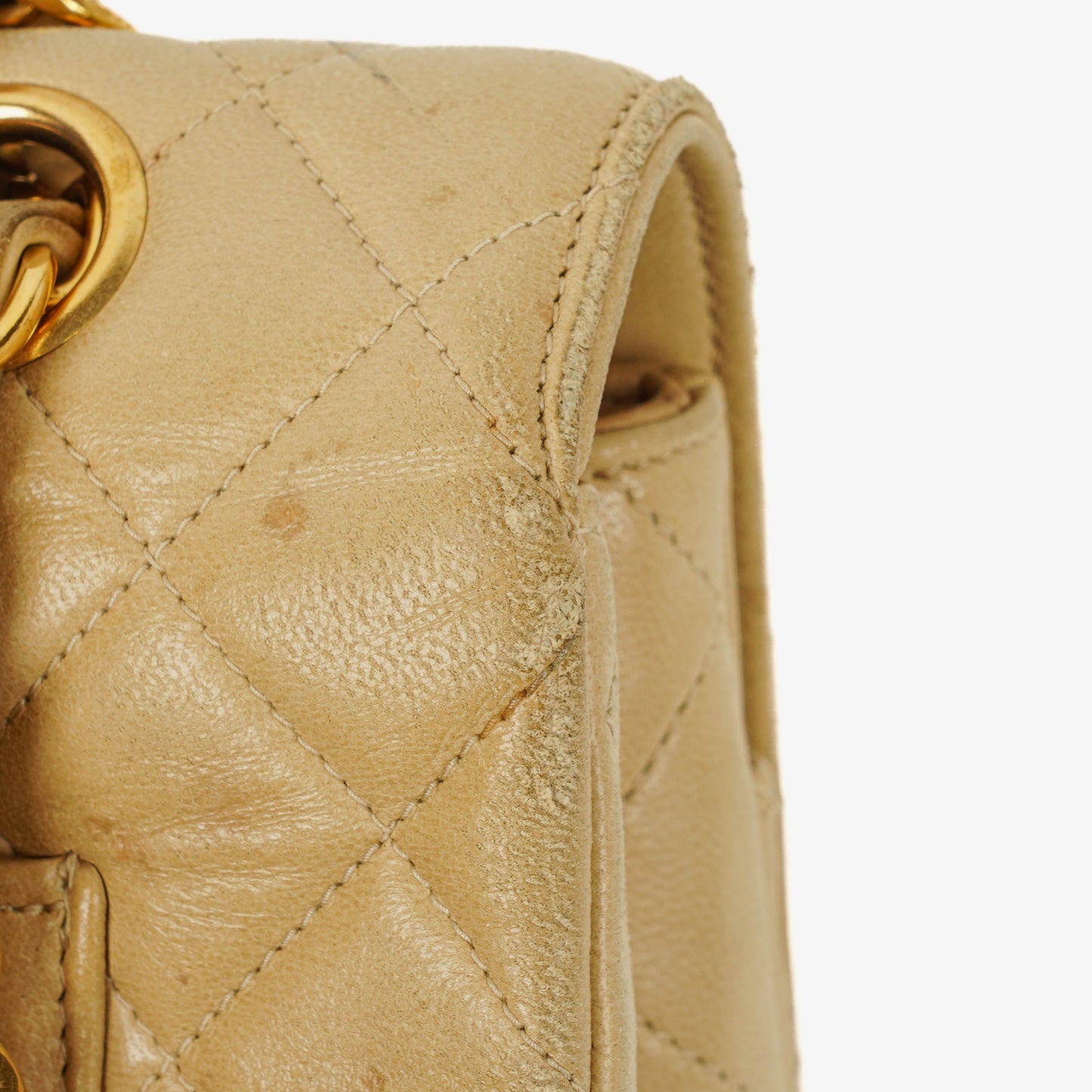 Chanel Classic Medium Single Flap Bag Beige Quilted Leather With Gold & Silver Tone Combo Hardware