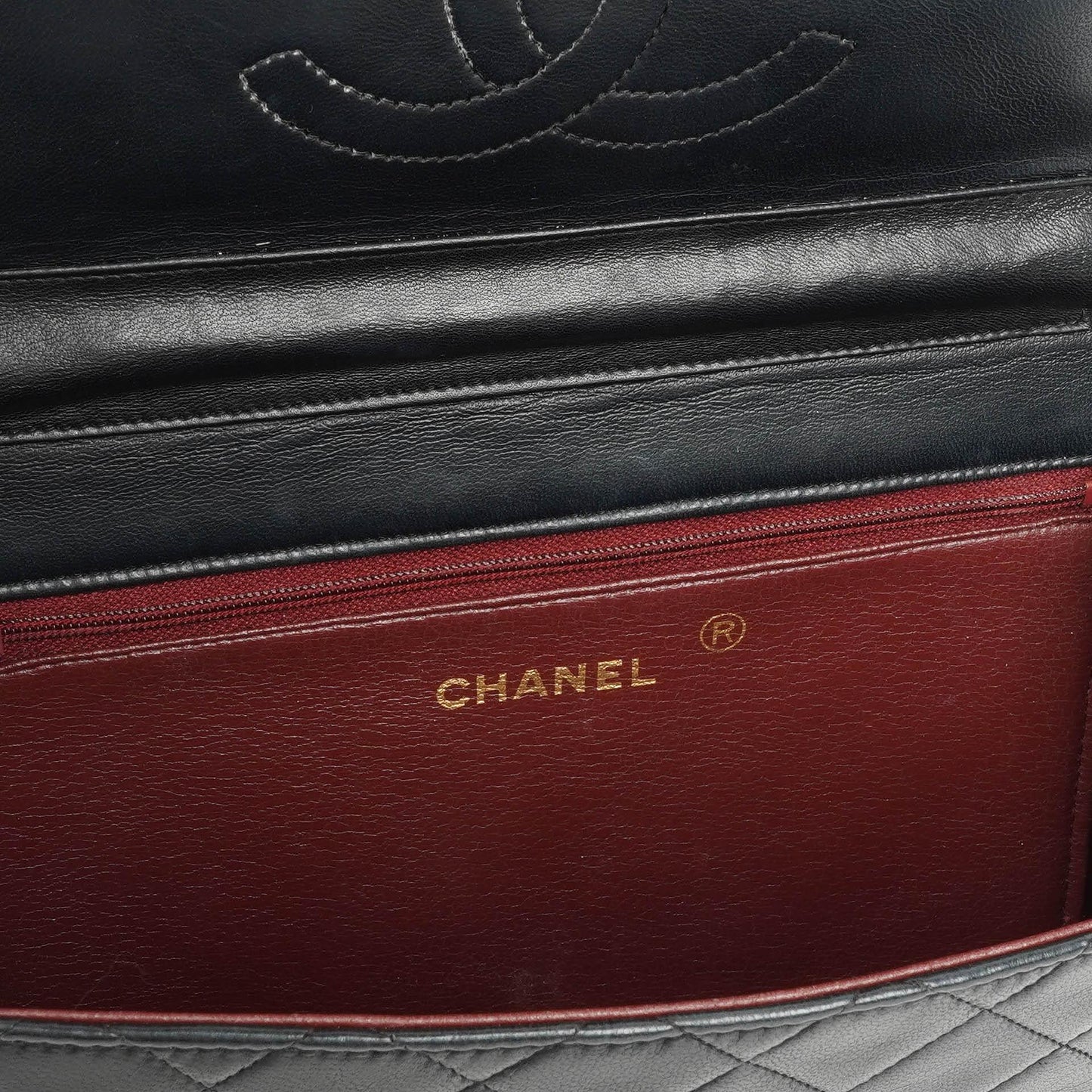 Chanel Classic Medium Single Flap Bag Black Quilted Lambskin 24K Gold-Plated Hardware