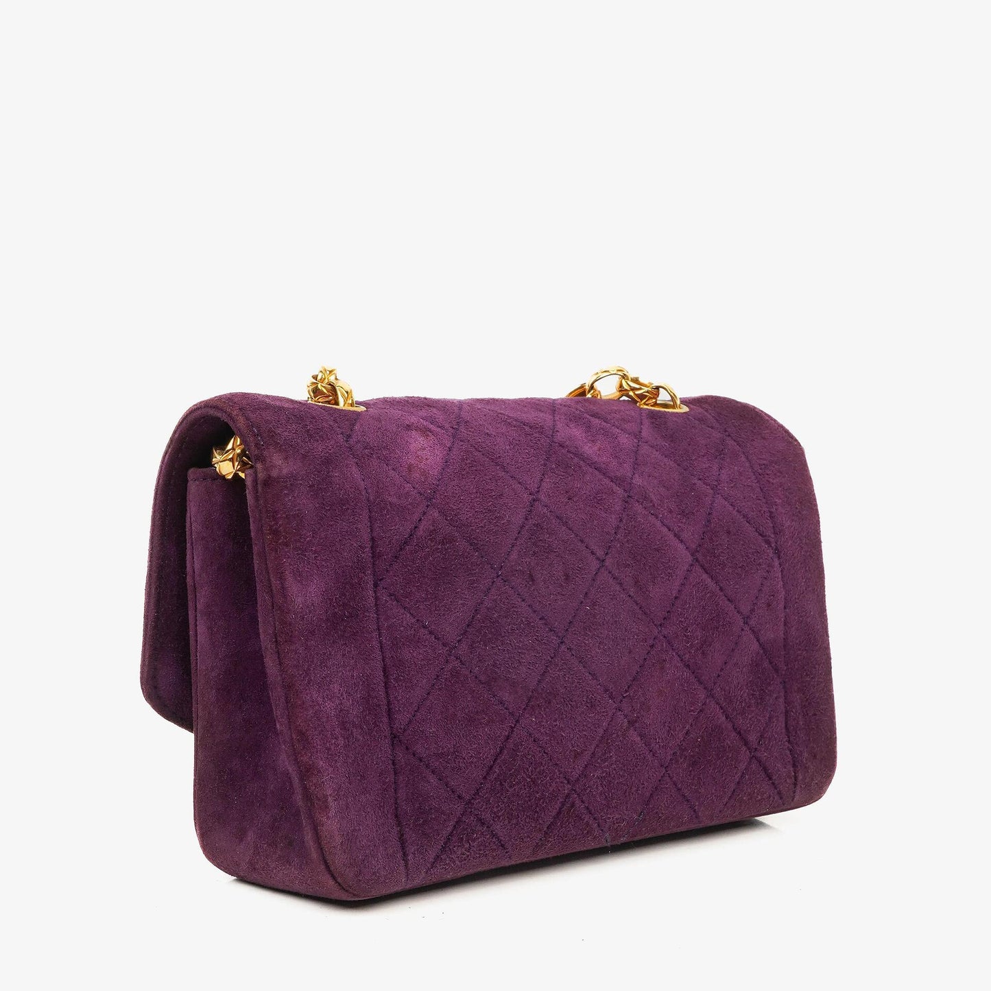Chanel Classic Mini Diana Purple Suede Flap Bag 24K Gold-Plated Hardware
