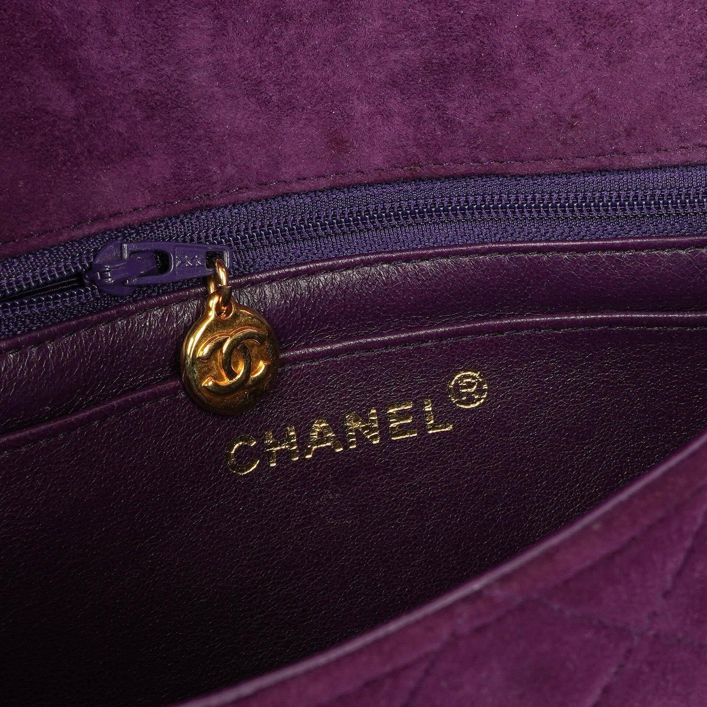 Chanel Classic Mini Diana Purple Suede Flap Bag 24K Gold-Plated Hardware