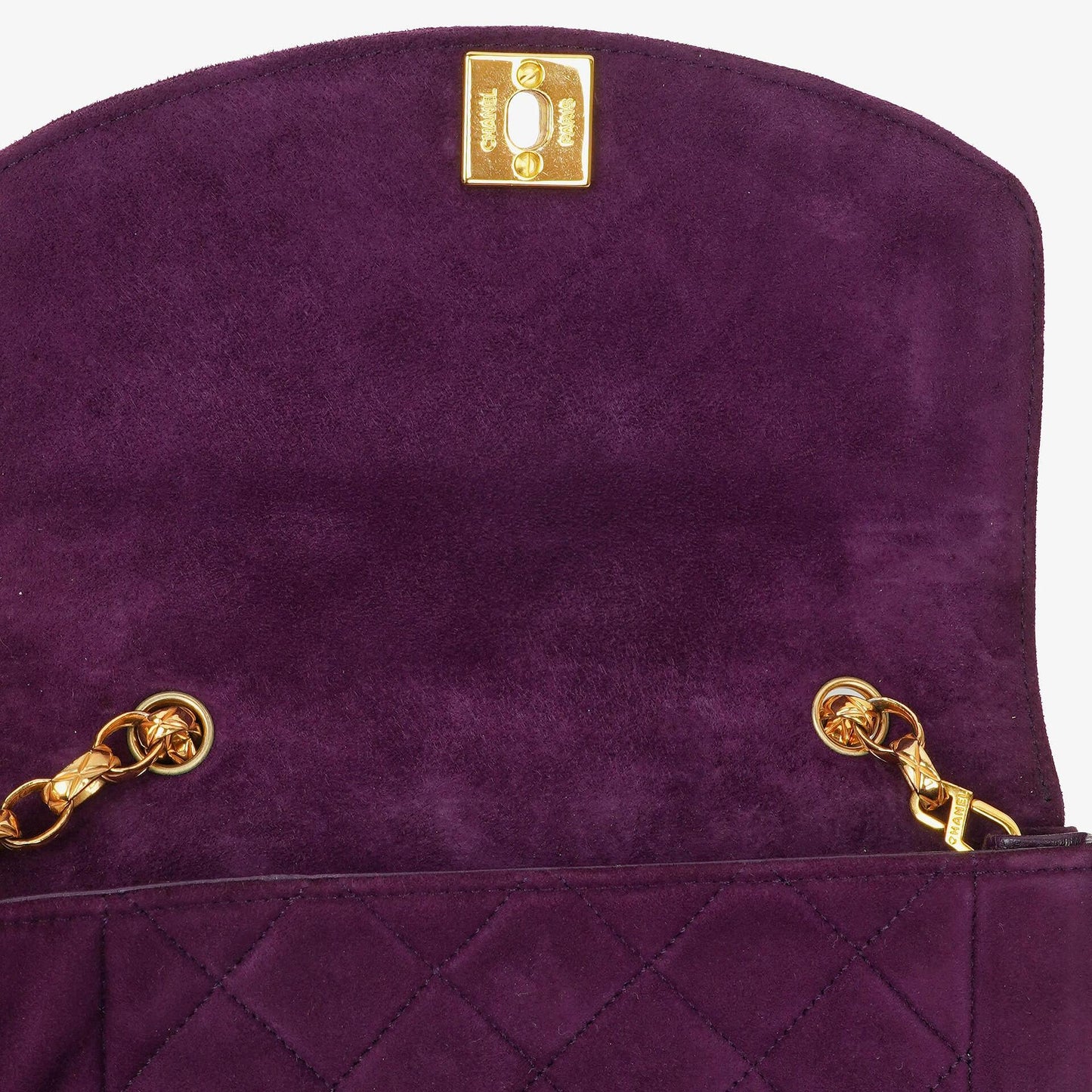 Chanel Classic Mini Diana Purple Suede Flap Bag 24K Gold-Plated Hardware