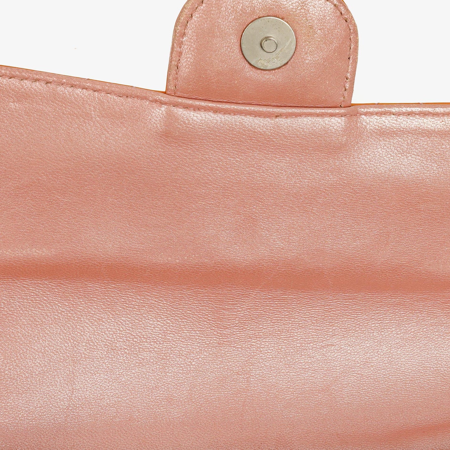Chanel Classic Mini Rectangular Single Flap Bag Orange Patent Leather