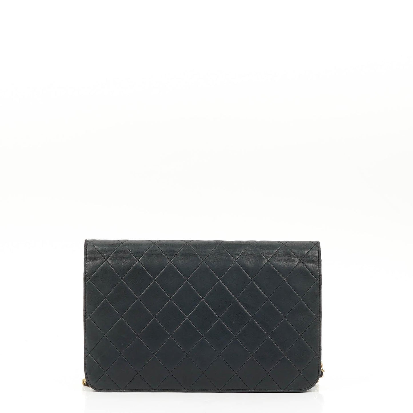 Chanel Classic Navy Quilted Lambskin Full Flap Bag With Gold-Tone Hardware
