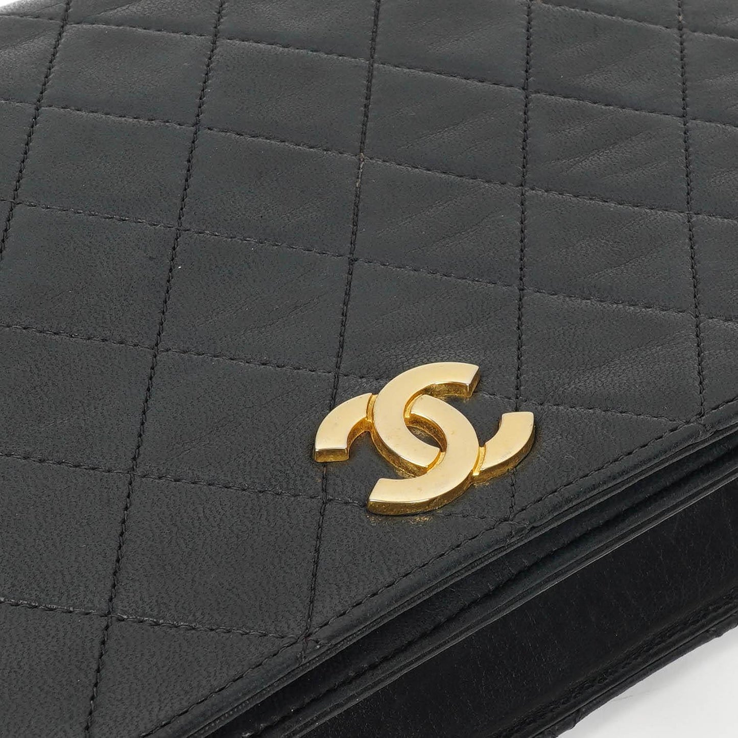 Chanel Classic Navy Quilted Lambskin Full Flap Bag With Gold-Tone Hardware