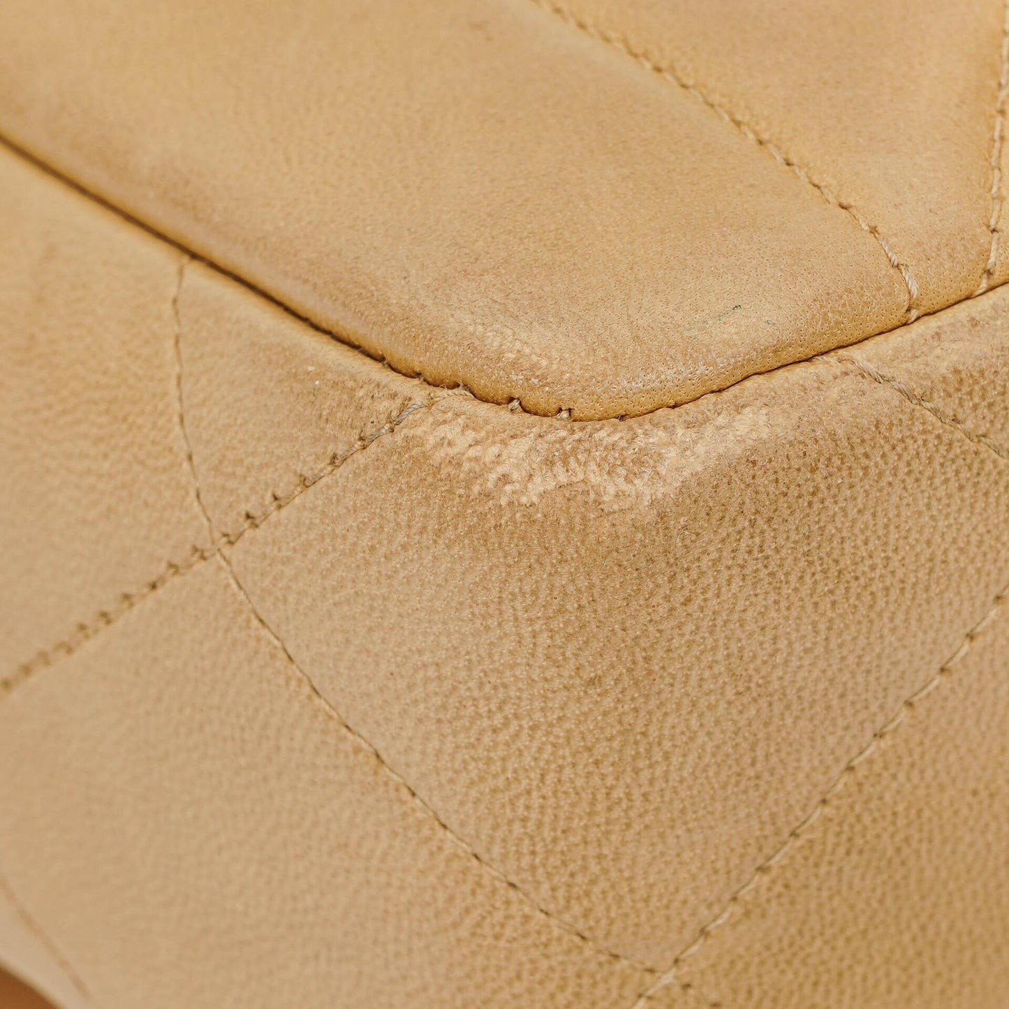 Chanel Classic Single Flap Bag Beige Quilted Lambskin 24K Gold-Plated Hardware