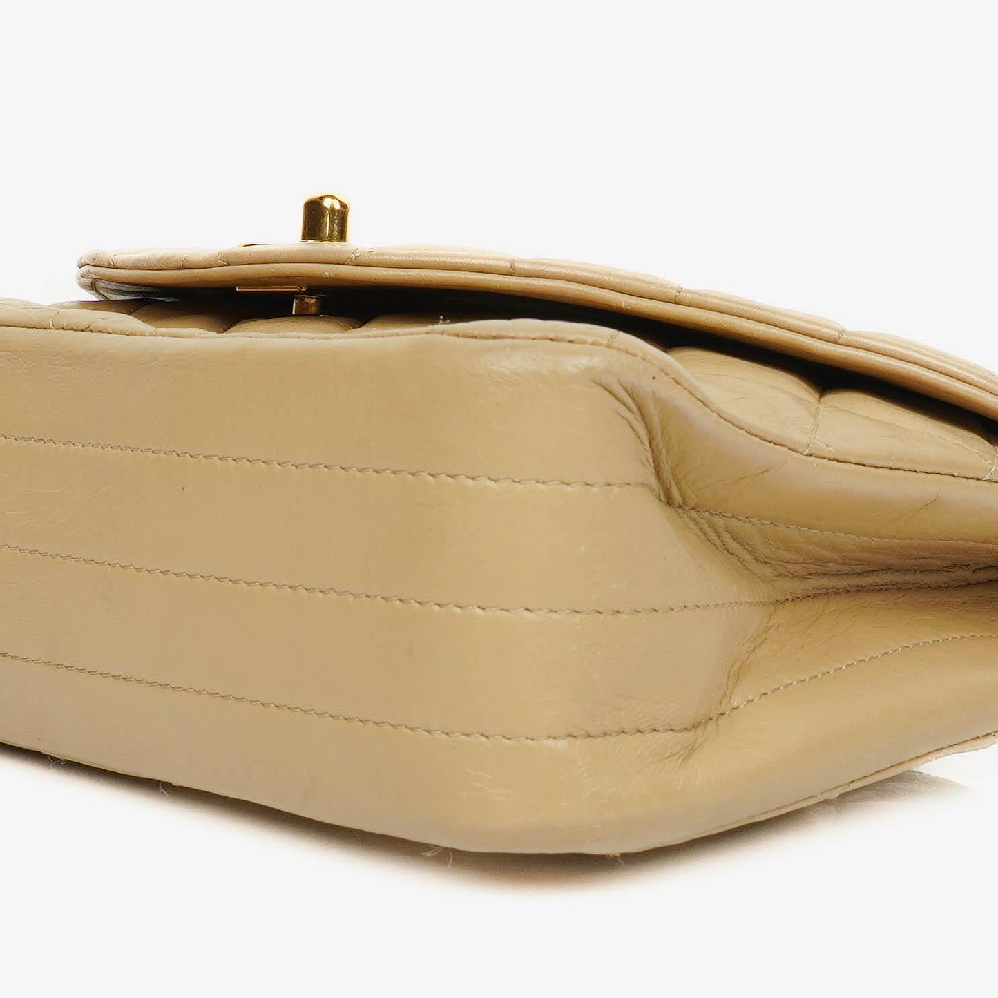 Chanel Classic Single Flap Bag Beige Quilted Lambskin With 24K Gold-Plated Hardware