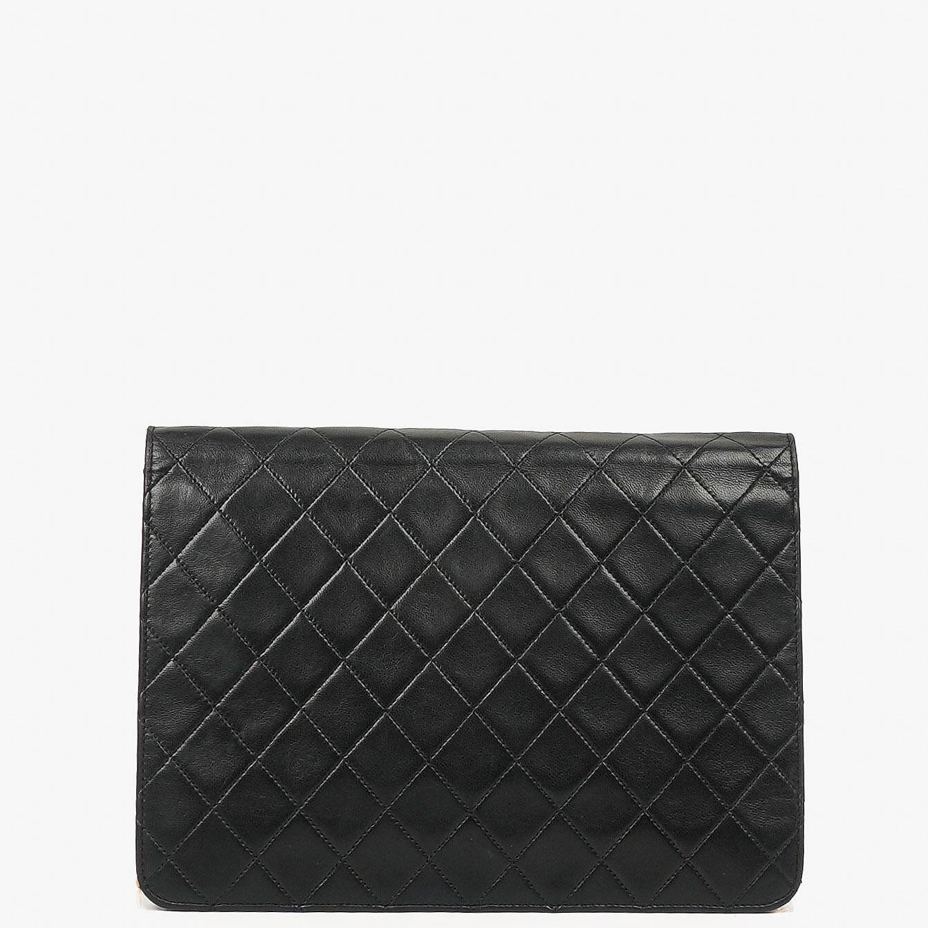 Chanel Classic Single Flap Bag Black Quilted Lambskin Gold-Tone Hardware Medium