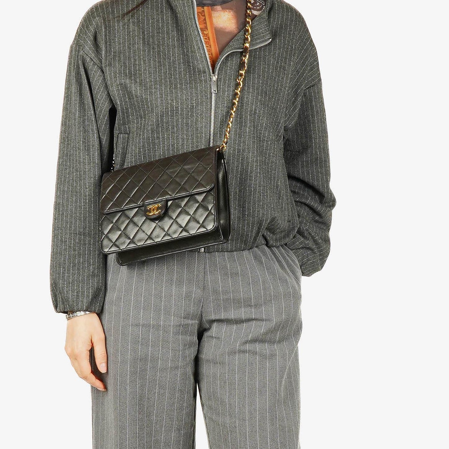Chanel Classic Small Single Flap Bag Black Quilted Lambskin With 24K Gold-Plated Hardware