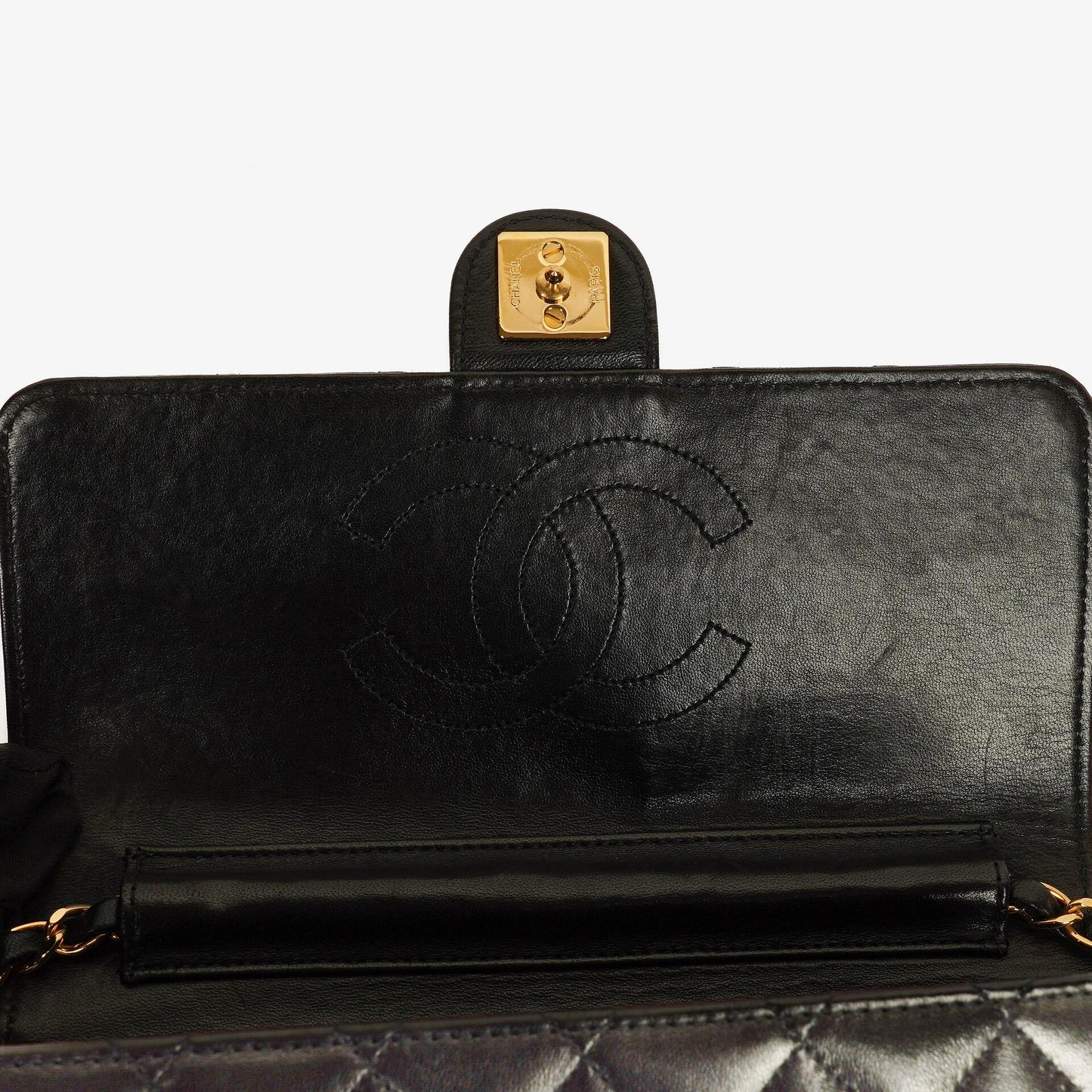 Chanel Classic Small Single Flap Bag Black Quilted Lambskin With 24K Gold-Plated Hardware