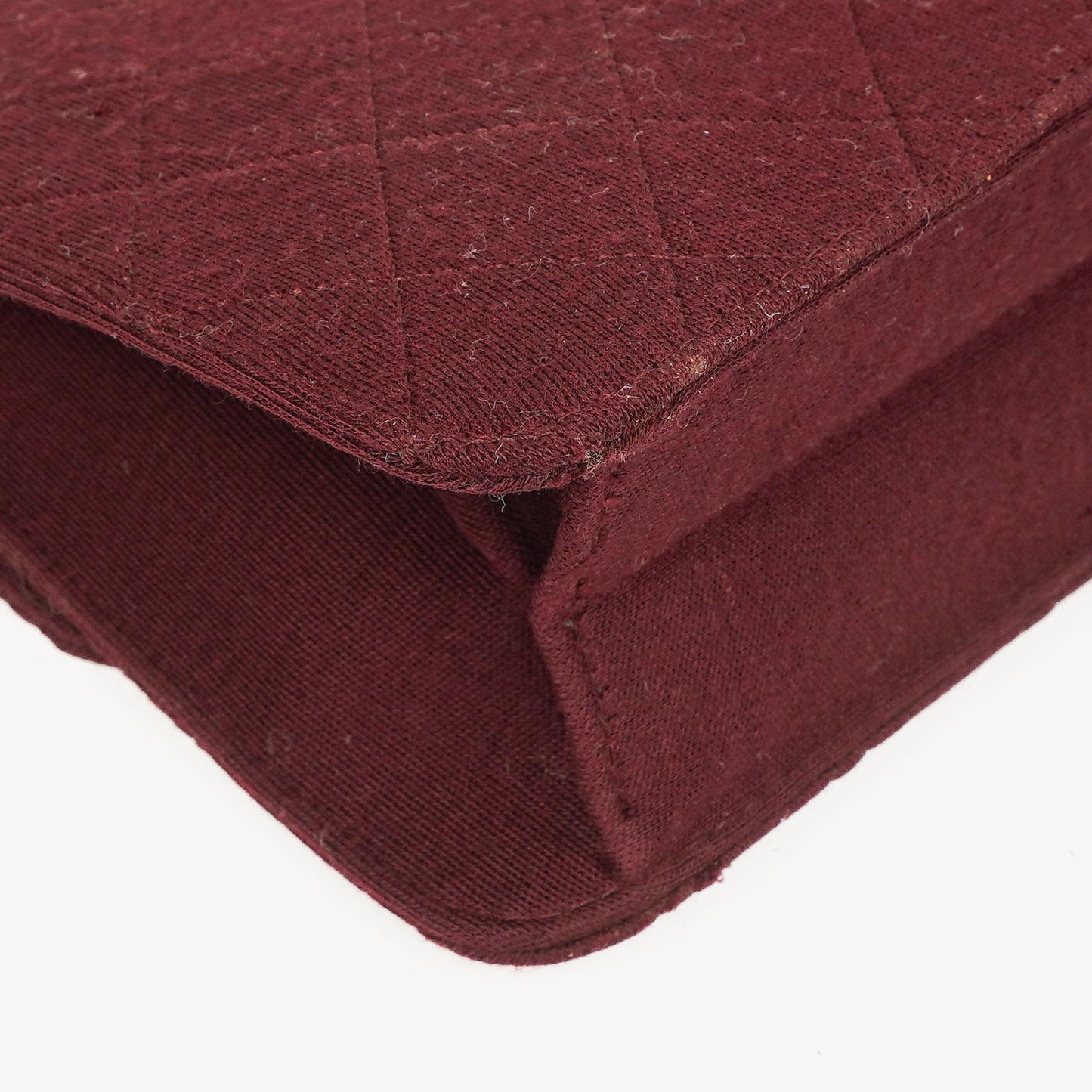 Chanel Classic Single Flap Bag Burgundy Quilted Jersey And Leather 24K Gold-Plated Hardware