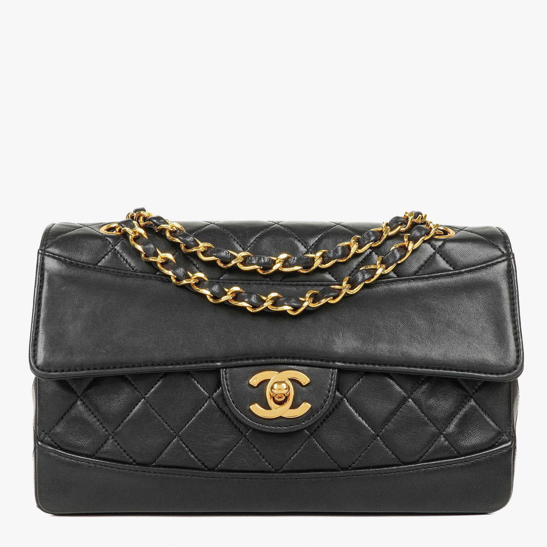 Chanel Classic Flap Bag Black Lambskin 24k Gold-Plated Hardware