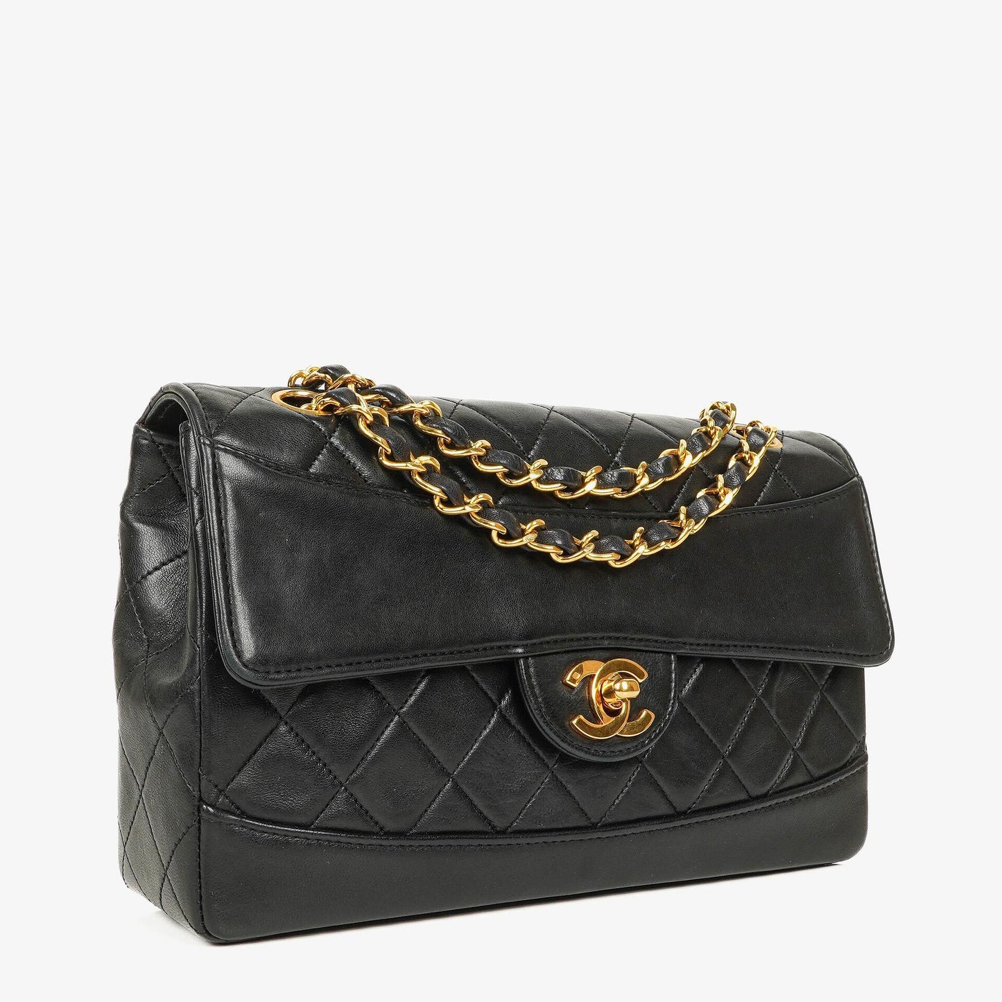 Chanel Classic Flap Bag Black Lambskin 24k Gold-Plated Hardware