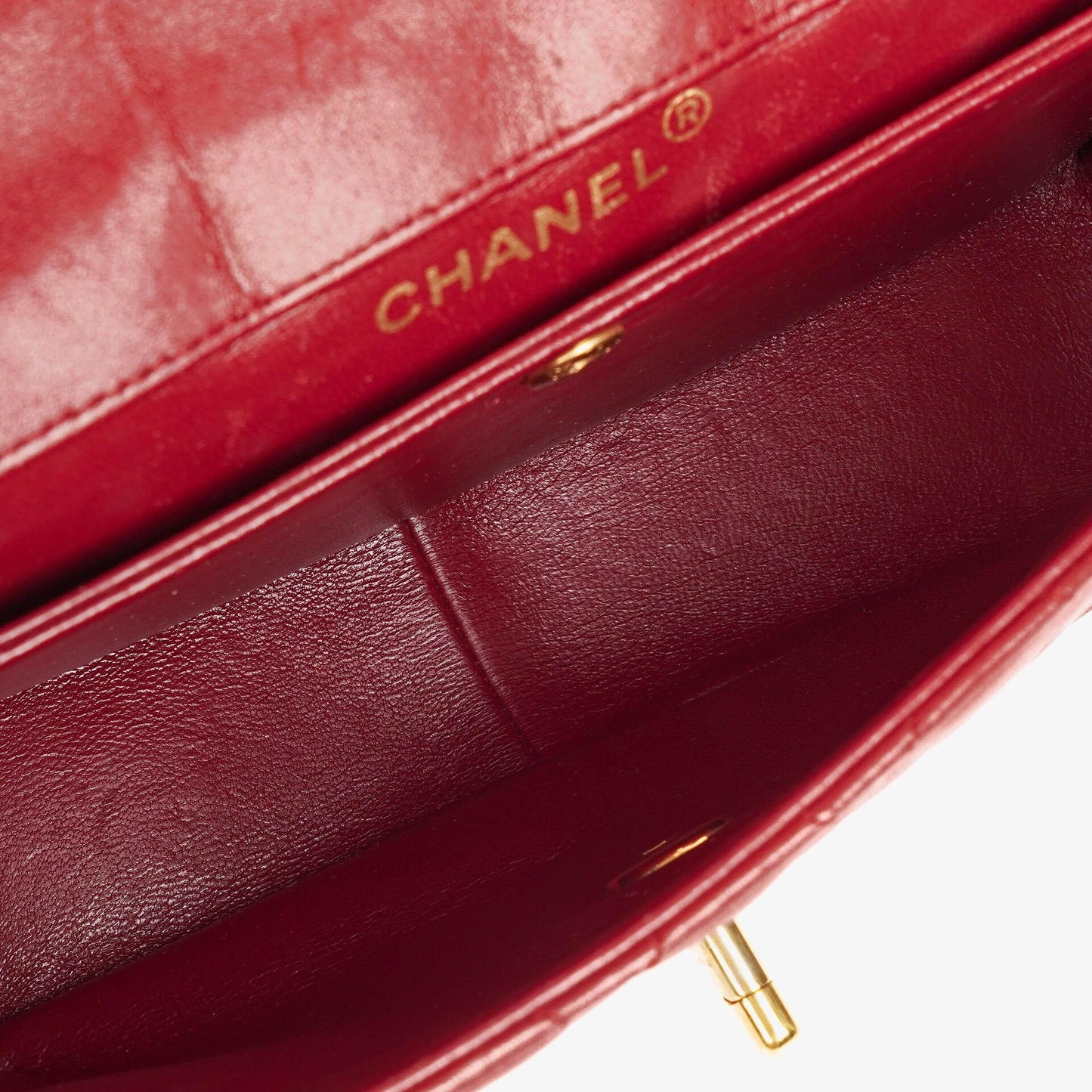 Chanel Classic Small Flap Bag Red Lambskin 24k Gold-Plated Hardware