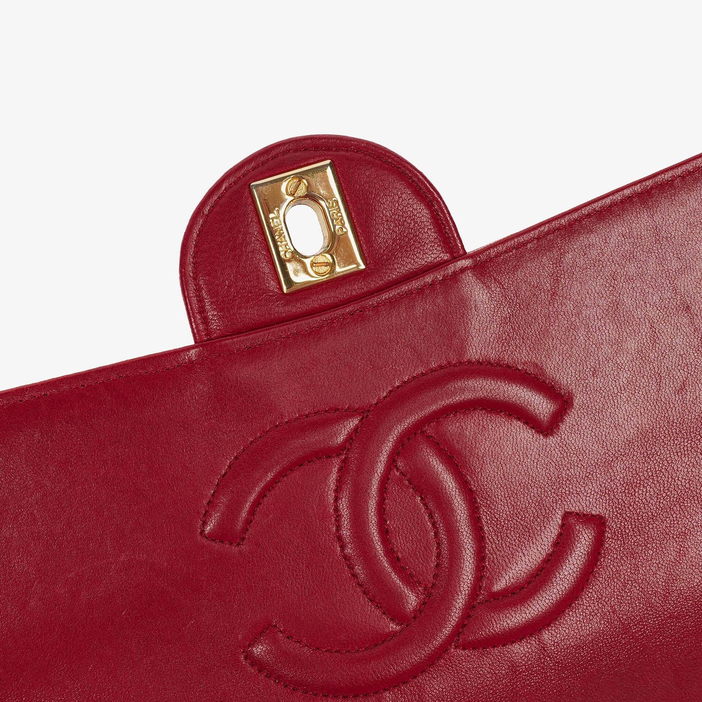 Chanel Classic Small Flap Bag Red Lambskin 24k Gold-Plated Hardware