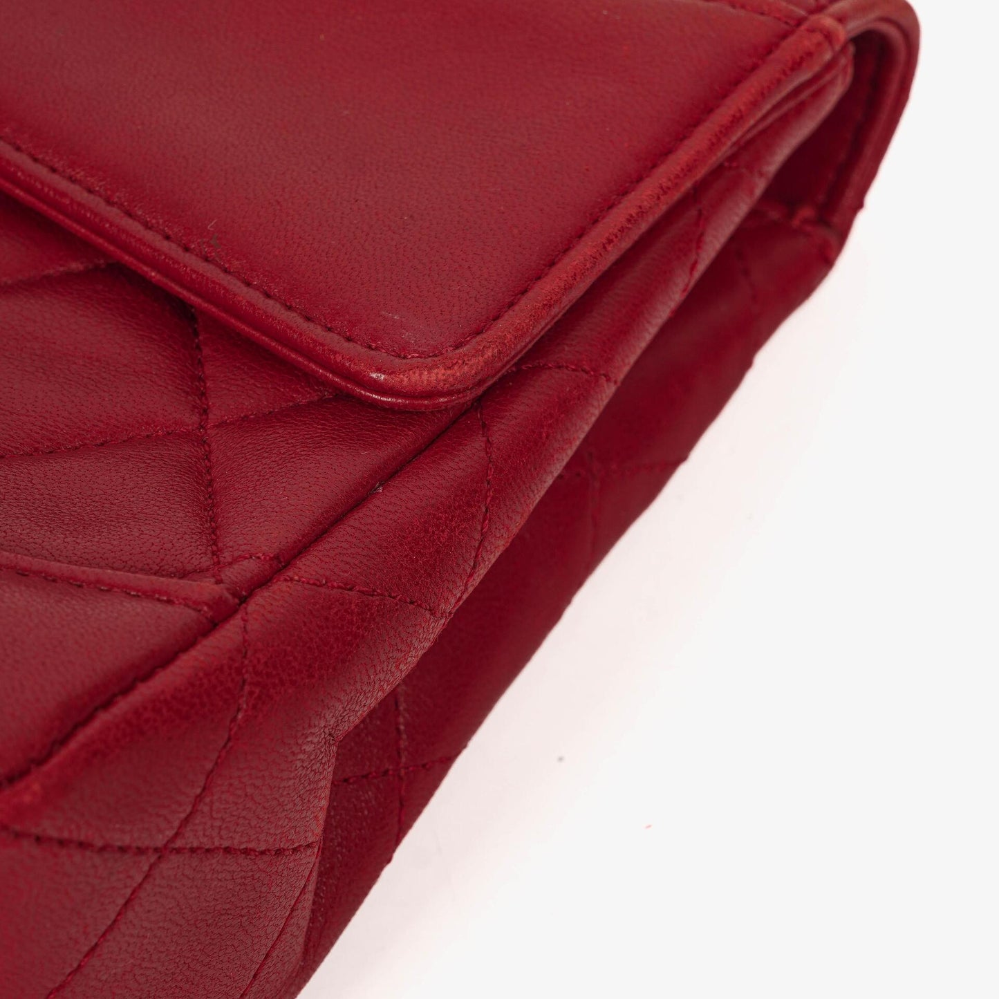 Chanel Classic Small Flap Bag Red Lambskin 24k Gold-Plated Hardware