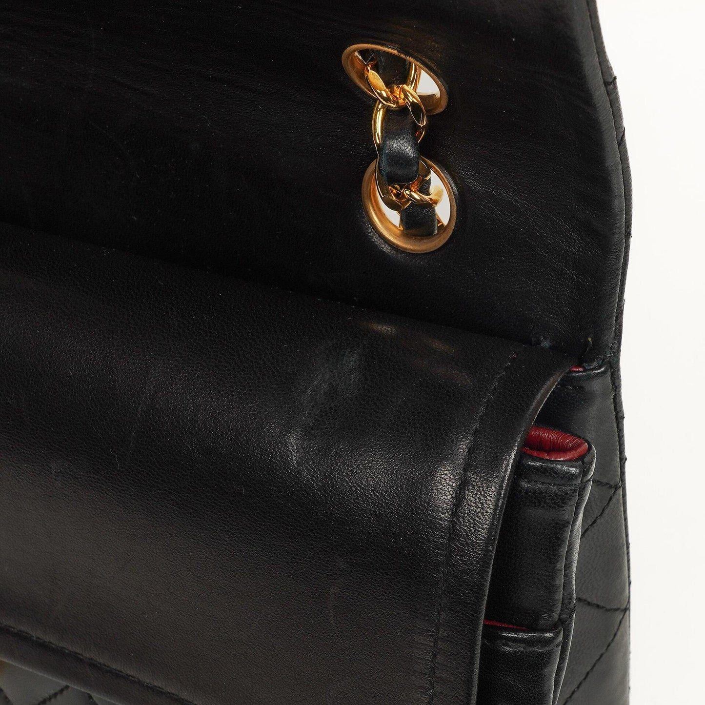 Chanel Classic Square Black Quilted Lambskin Double Flap Bag With 24K Gold-Plated Hardware, 1986-1988