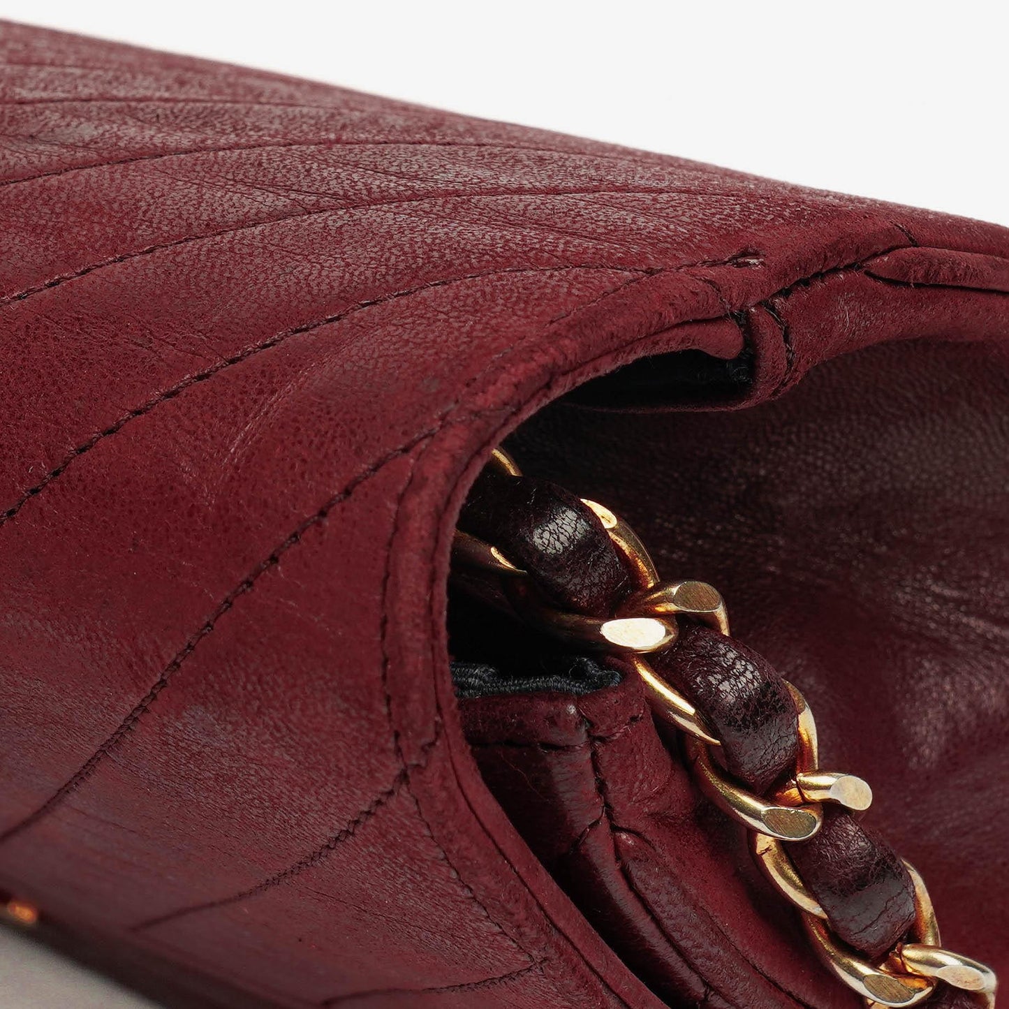 Chanel Classic Diagonal Quilted Lambskin Single Flap Bag With 24K Gold-Plated Hardware