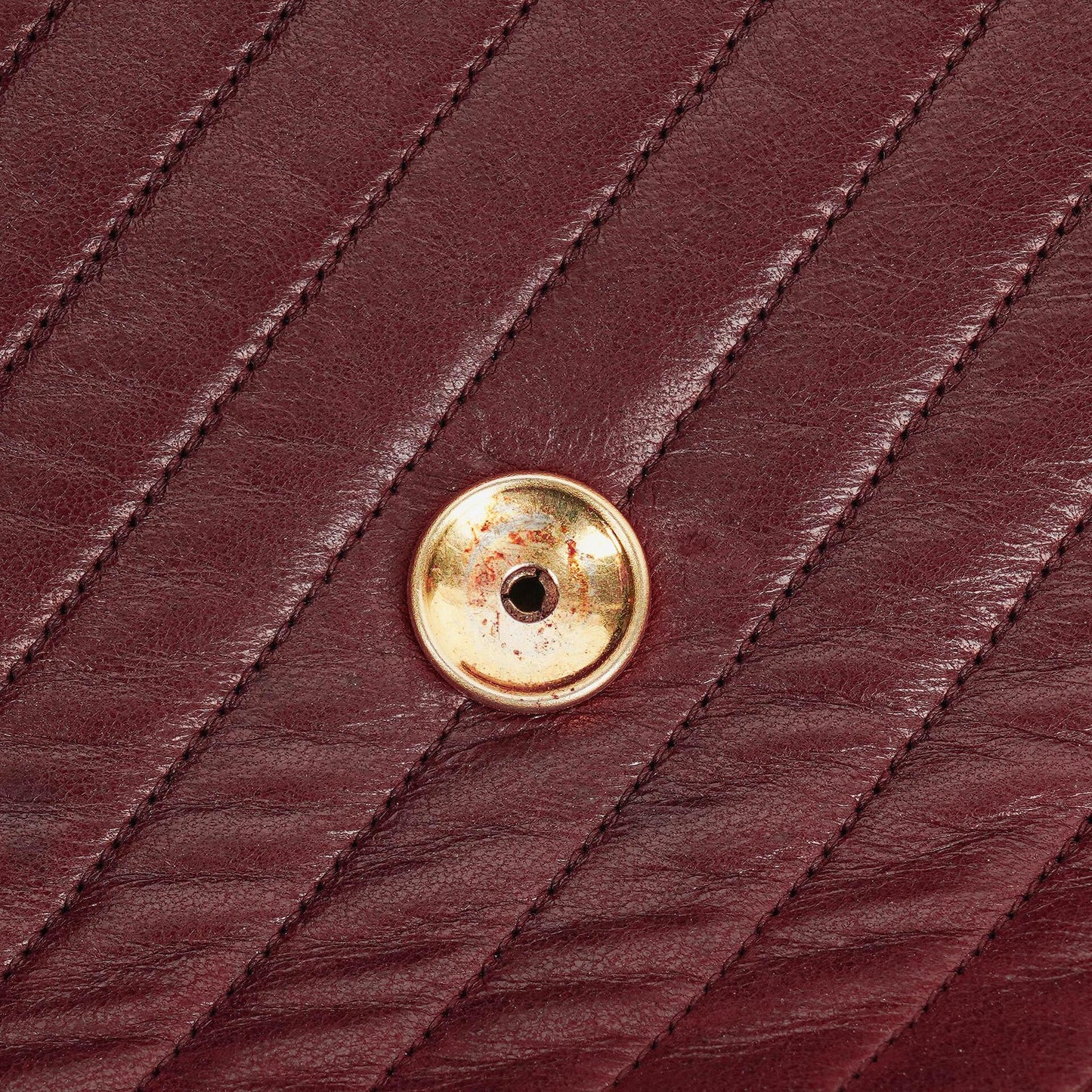 Chanel Classic Diagonal Quilted Lambskin Single Flap Bag With 24K Gold-Plated Hardware